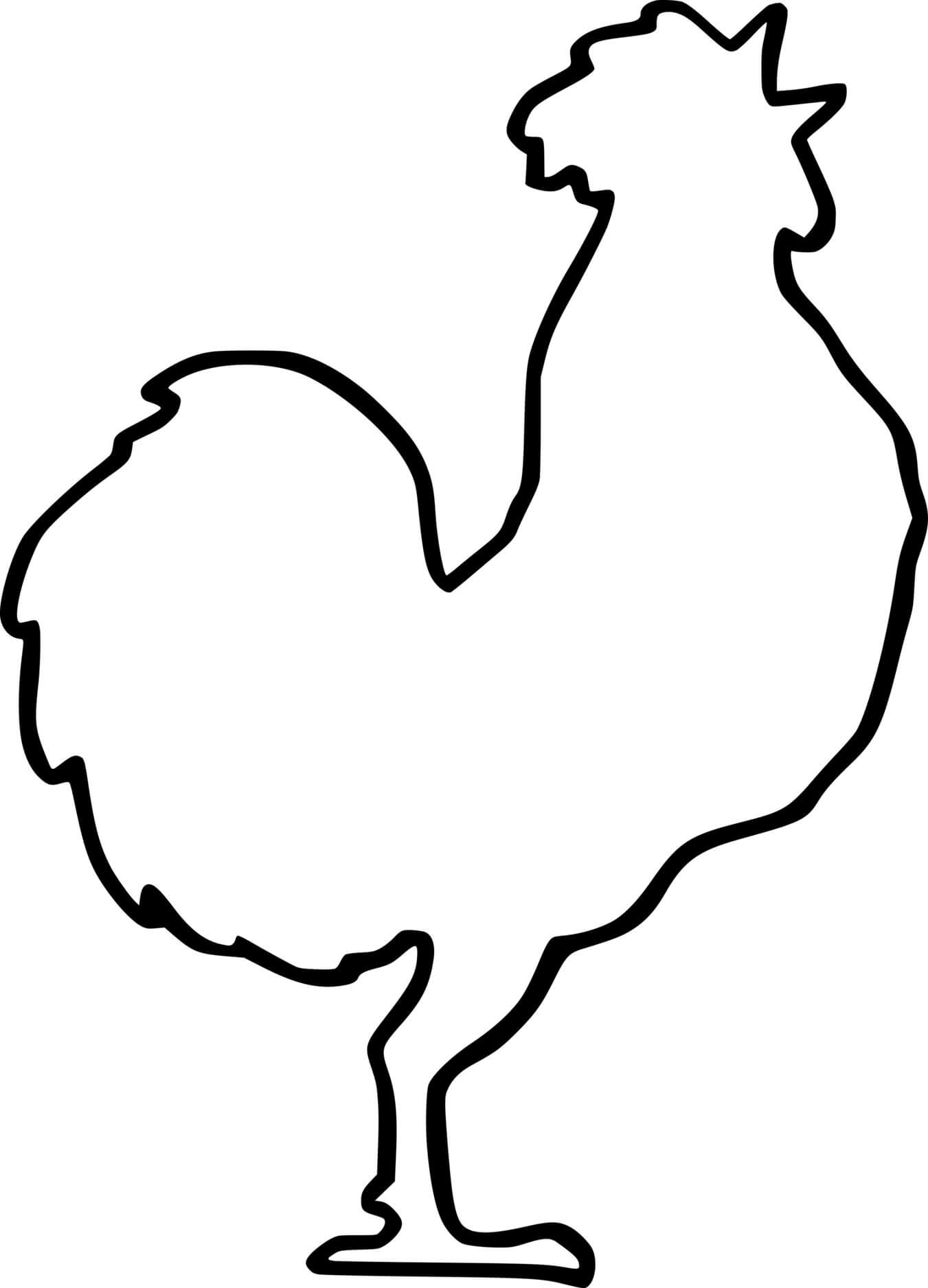 Chicken Outline Coloring Page