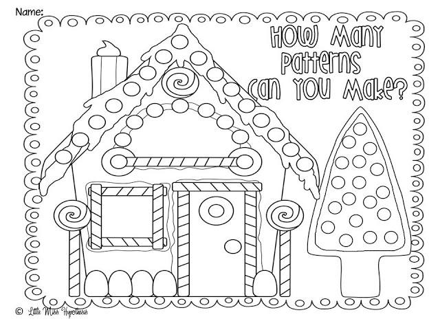 Christmas Coloring Gingerbread House Pattern