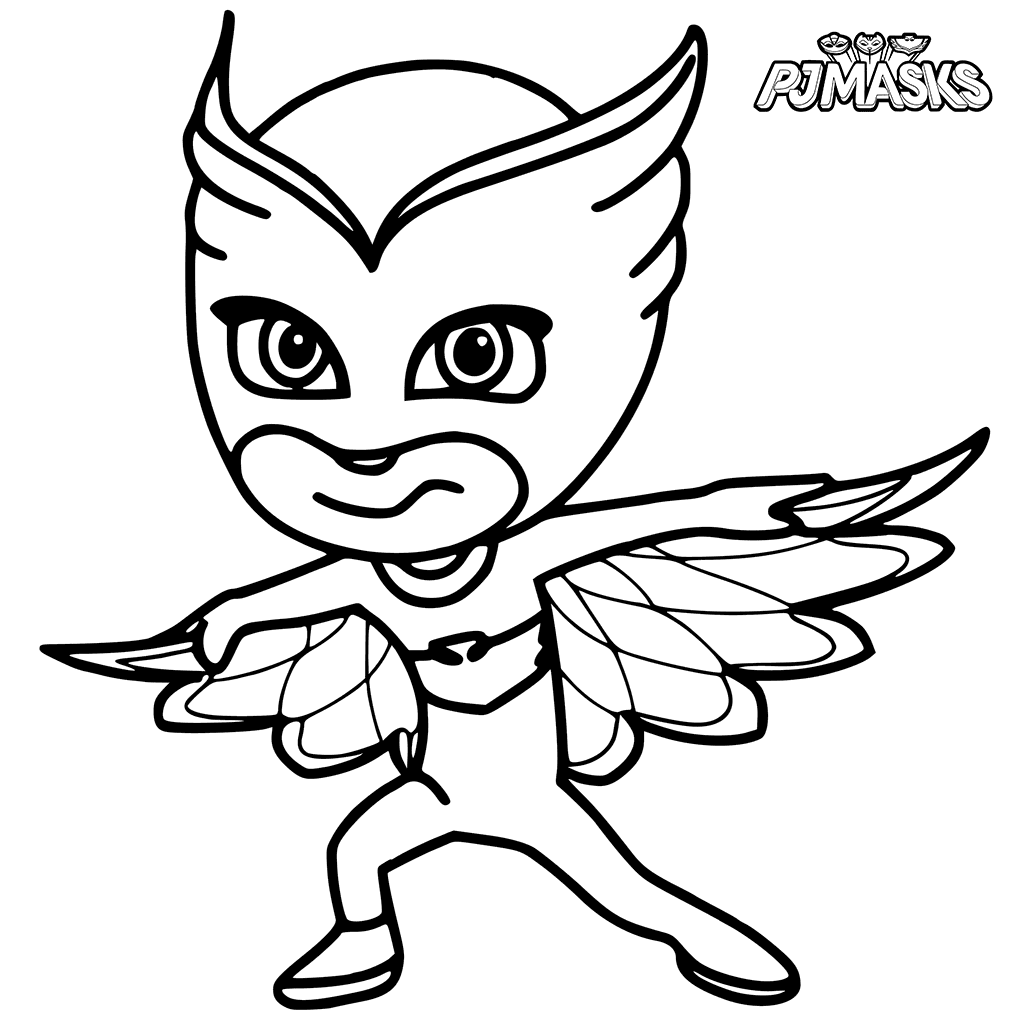 Colour In Owlette From PJ Masks Coloring Page