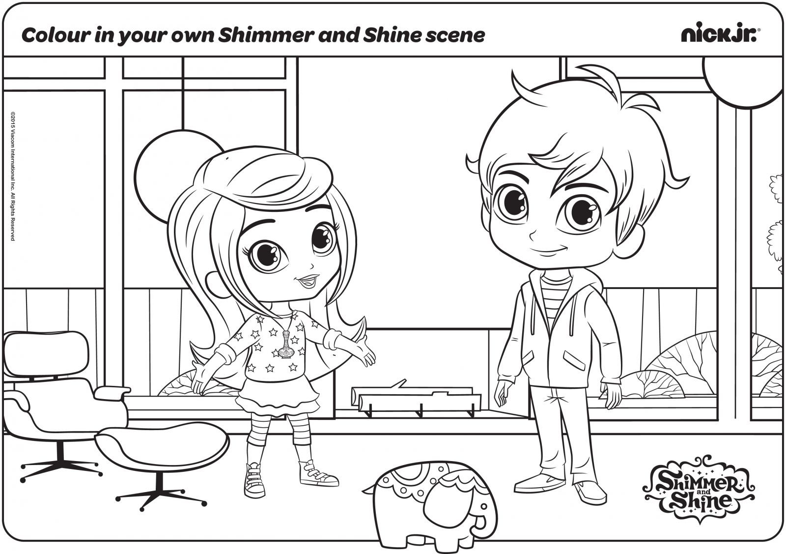 Colour In Your Own Shimmer And Shine Scene