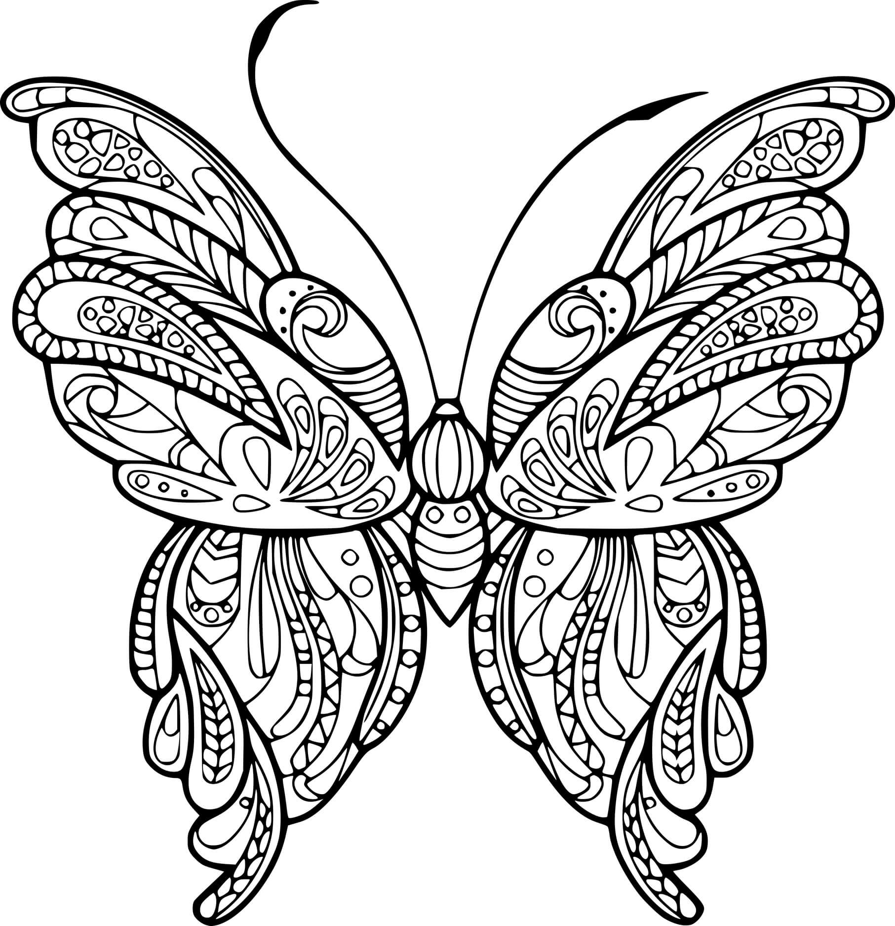 Complex Zentangle Butterfly