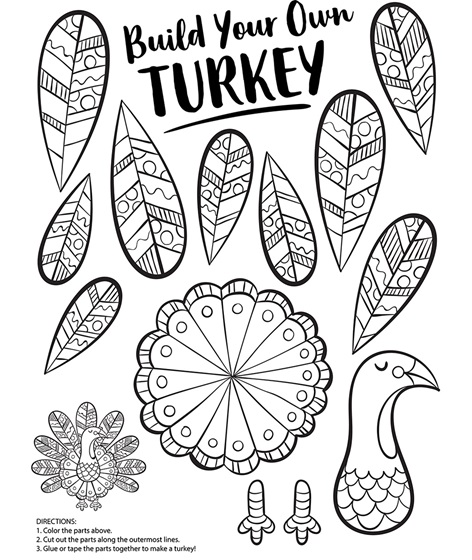 Crayola Build Your Own Turkey Coloring Page