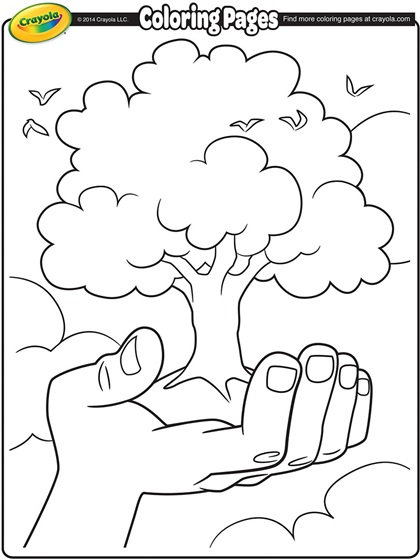 Crayola Earth Day Tree Nature Coloring Page