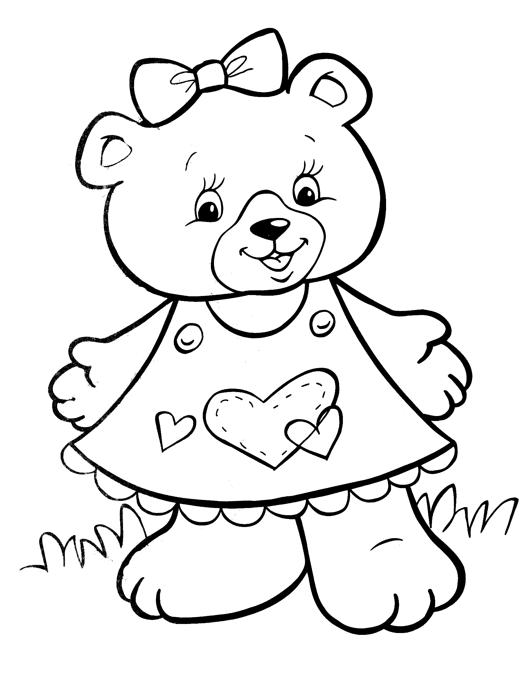 Crayola Lovely Teddy Bear Girls Coloring Page