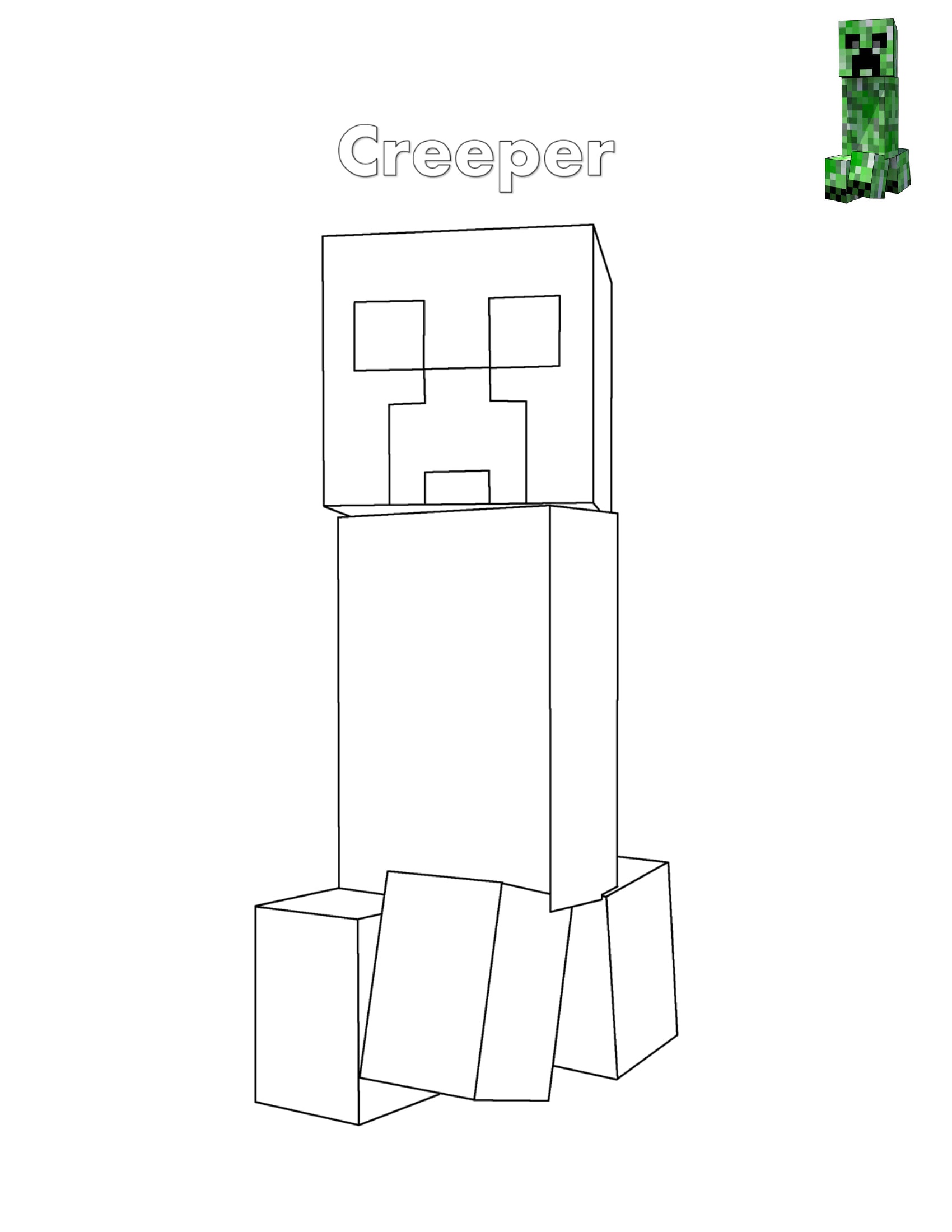 Creeper Minecraft Coloring Page
