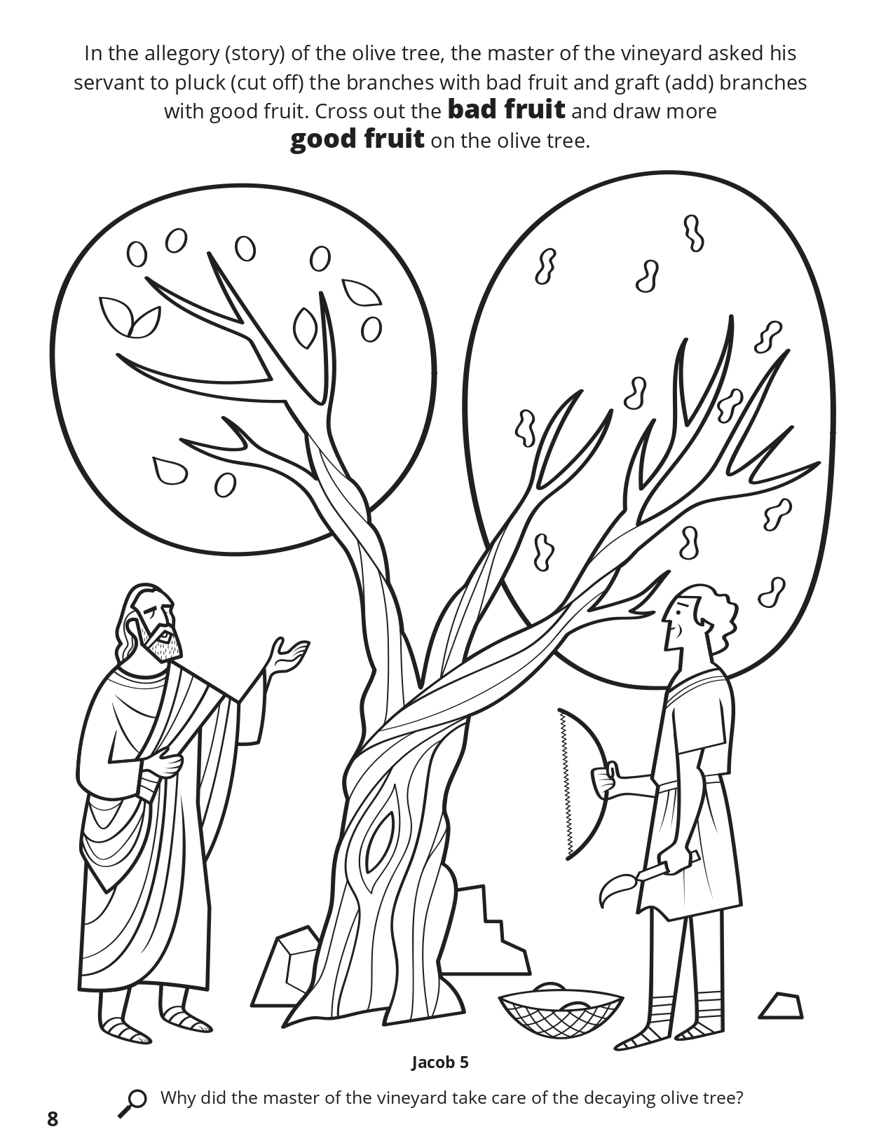 Cross Out The Bad Fruit And Draw More Good Fruit On The Olive Tree