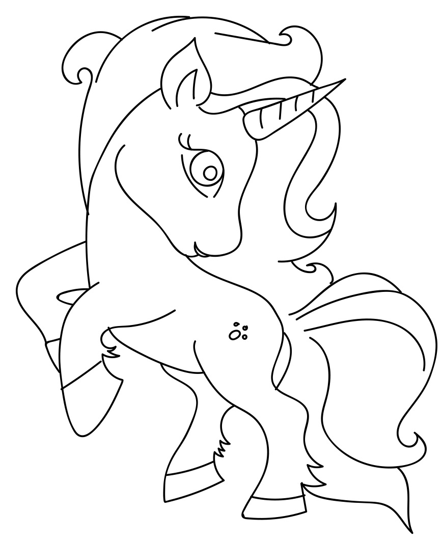 Cute Pony Unicorn Girls Coloring Page