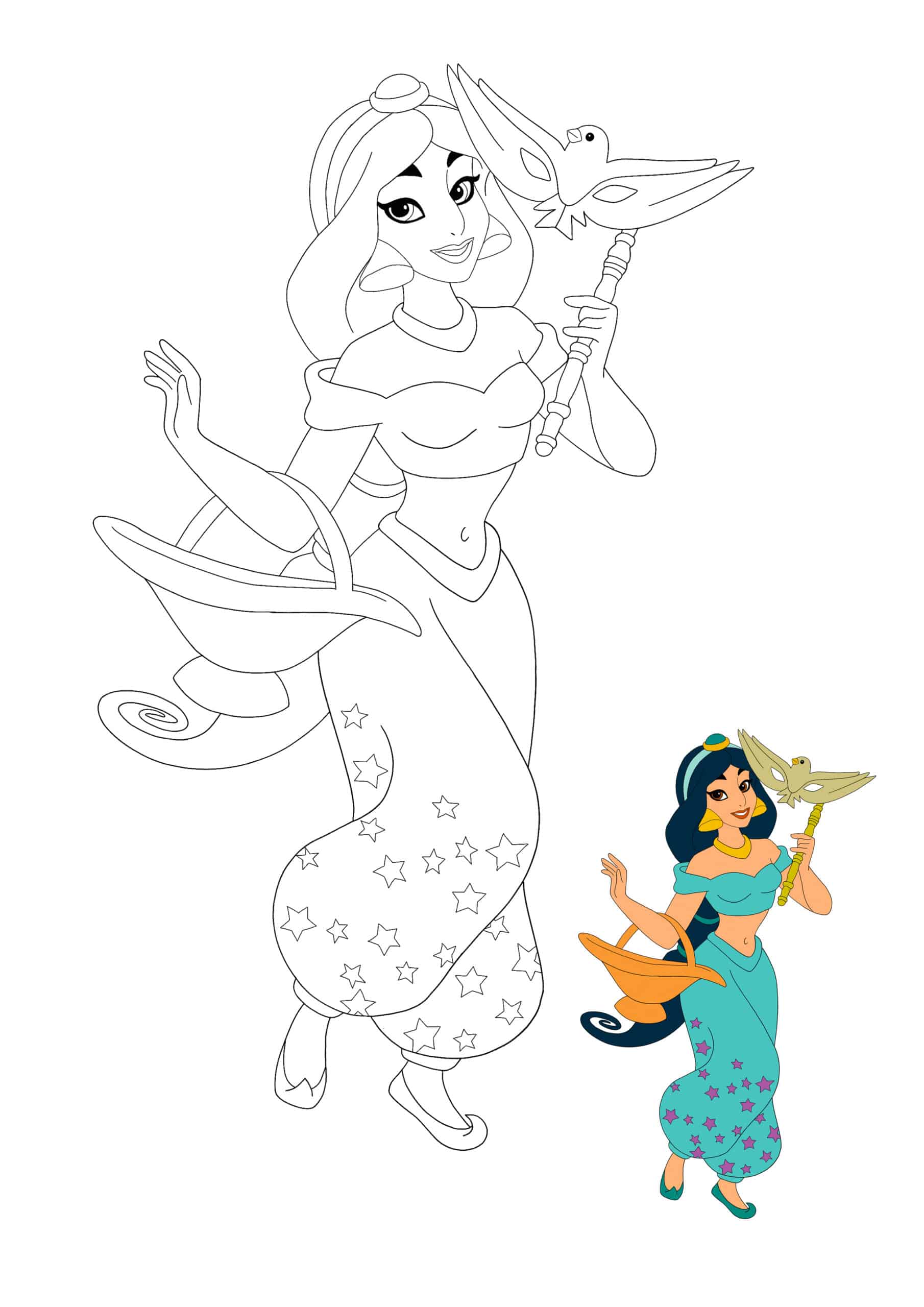 Cute Princess Jasmine Coloring Page