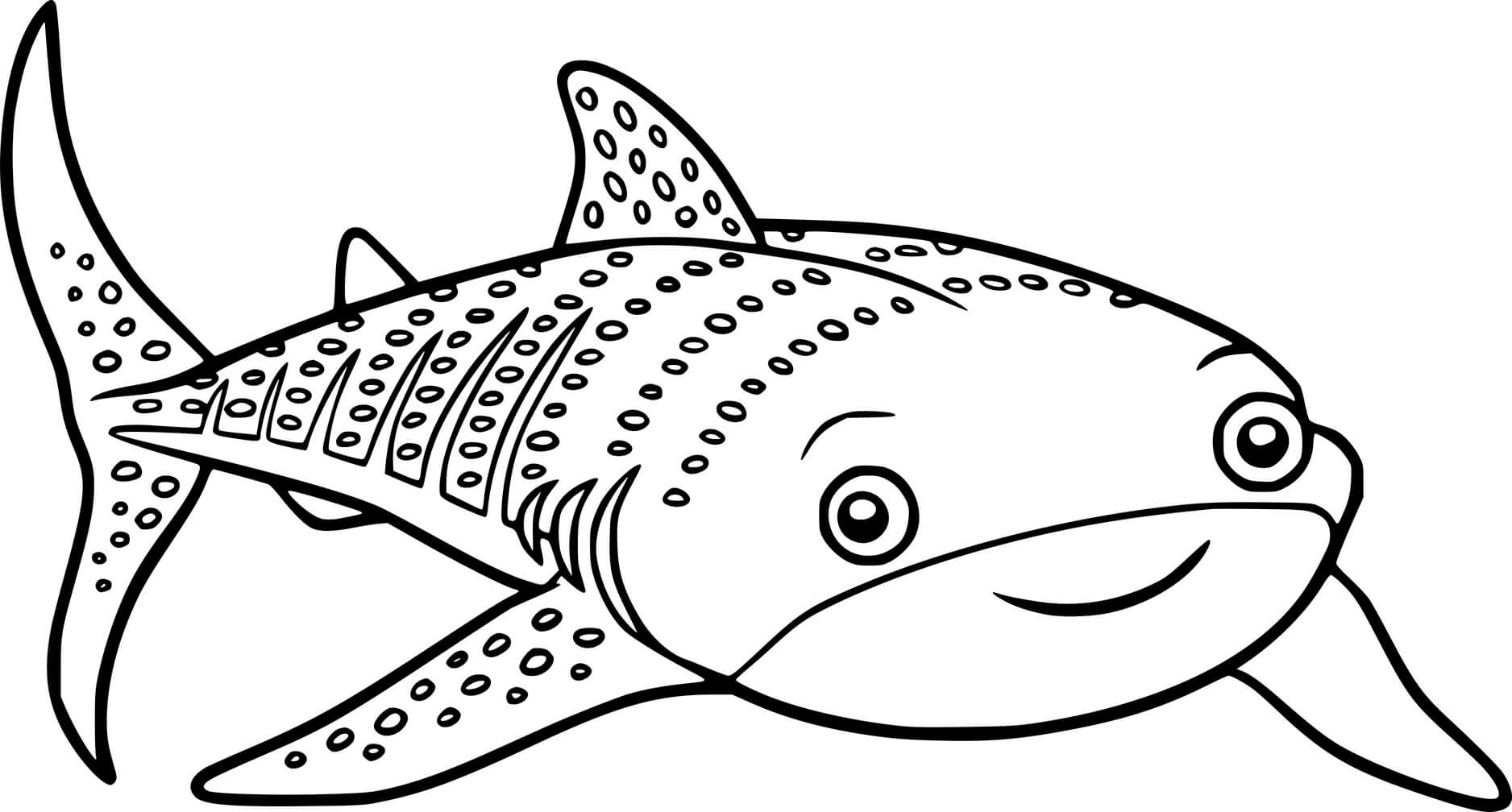 Cute Whale Shark Coloring Page