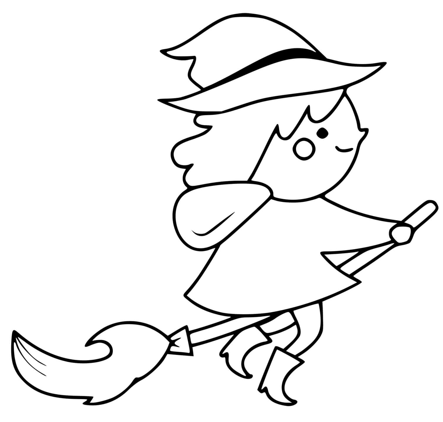 Cute Witch On A Broom