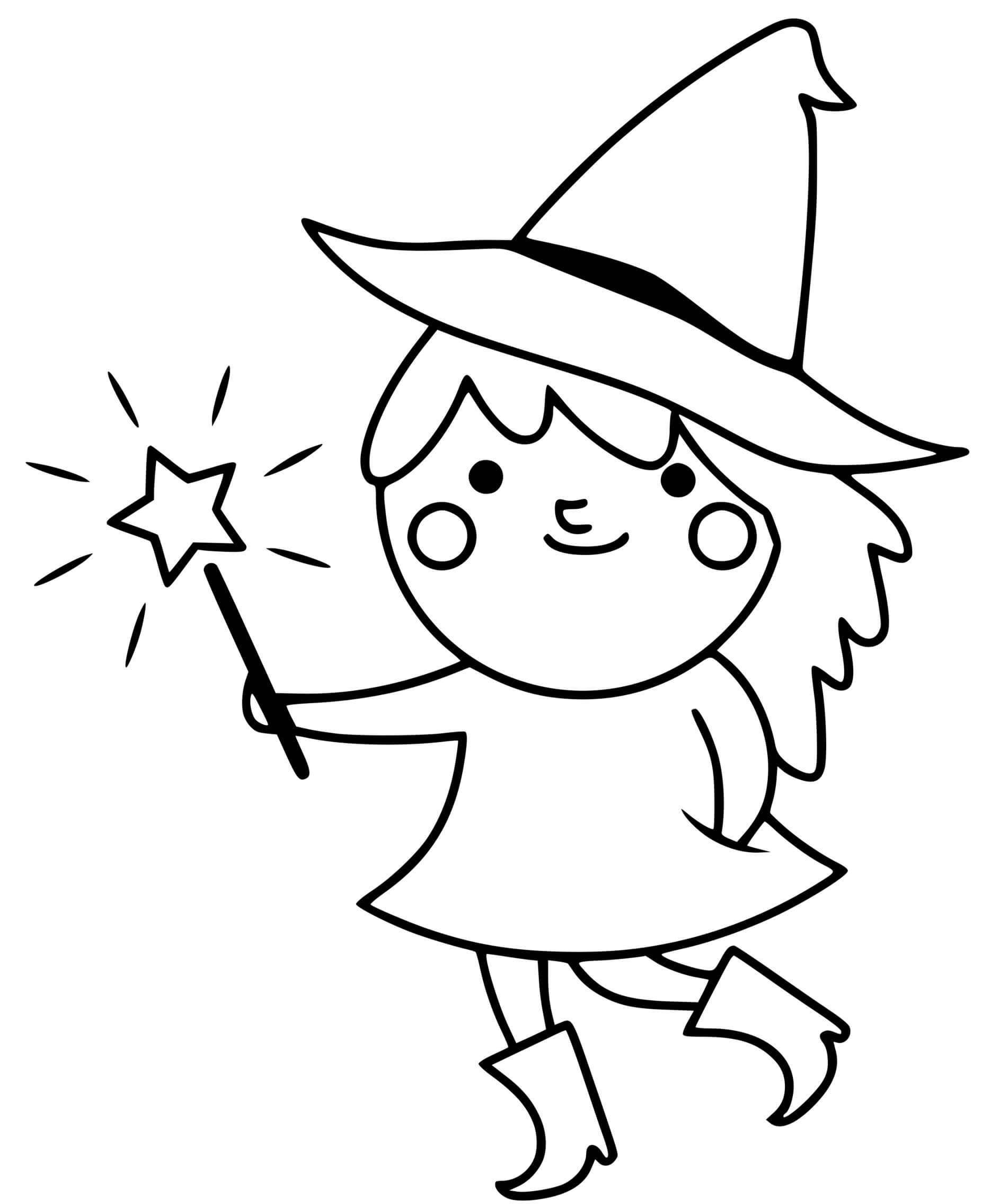 Cute Witch With Wand