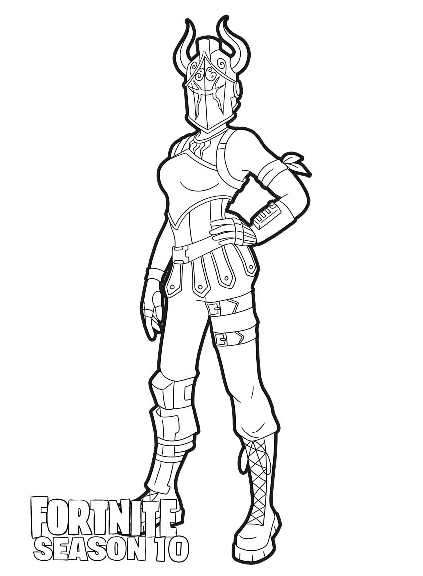 Dark Red Knight From Fortnite Season 10 Coloring Page