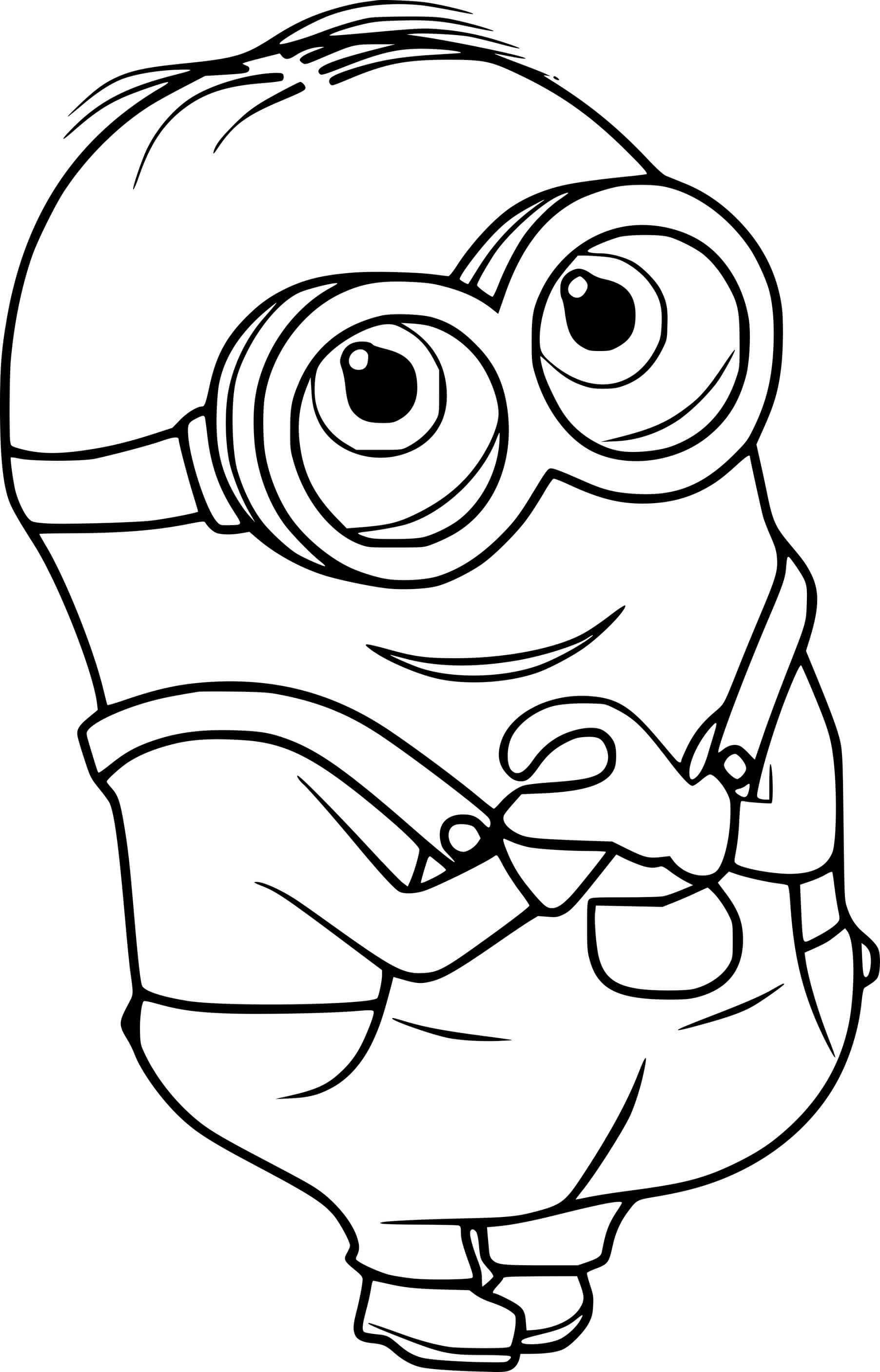 Dave Minion Smiling Coloring Page