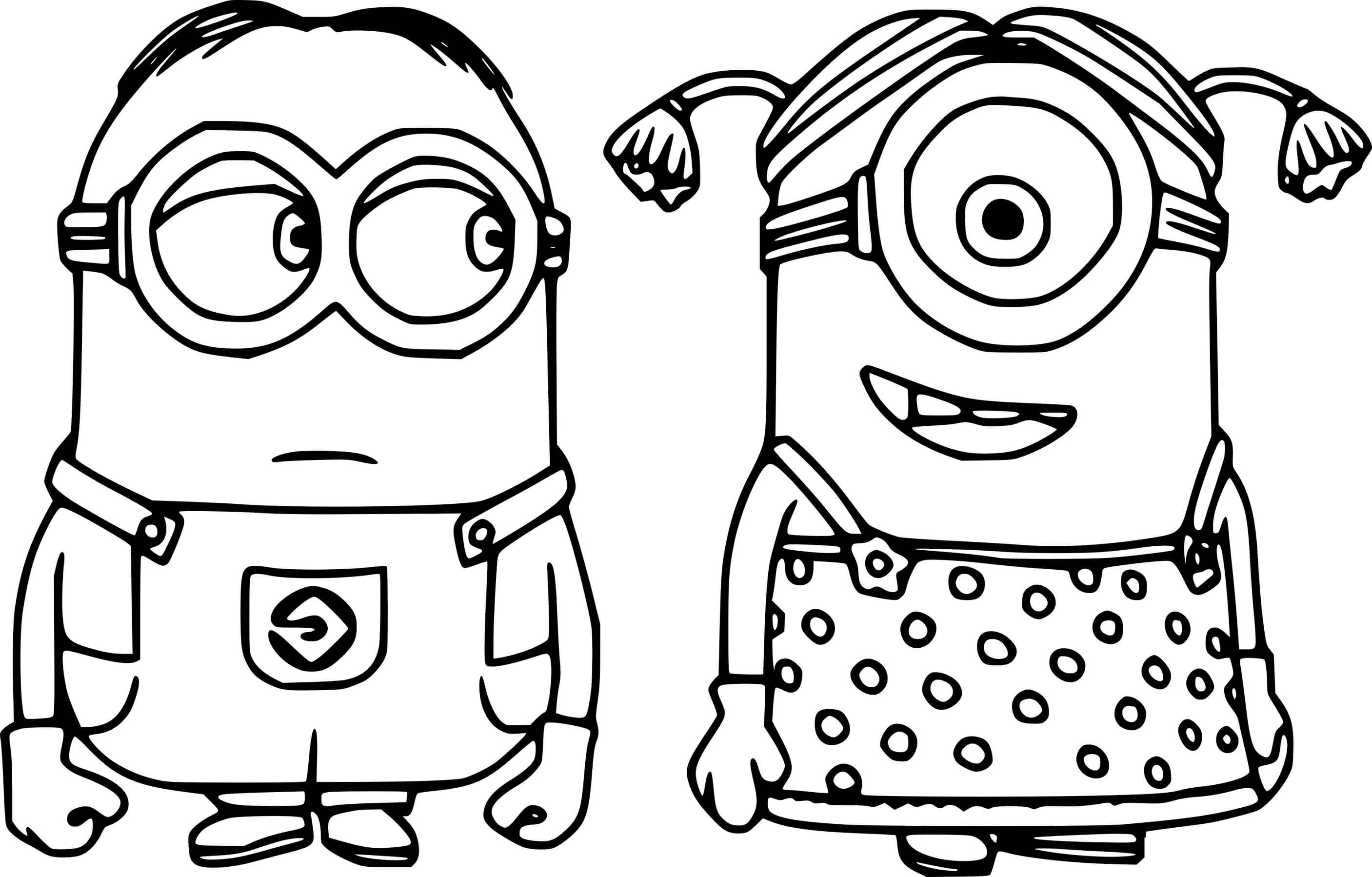 Dave And Stuart Minion Coloring Page