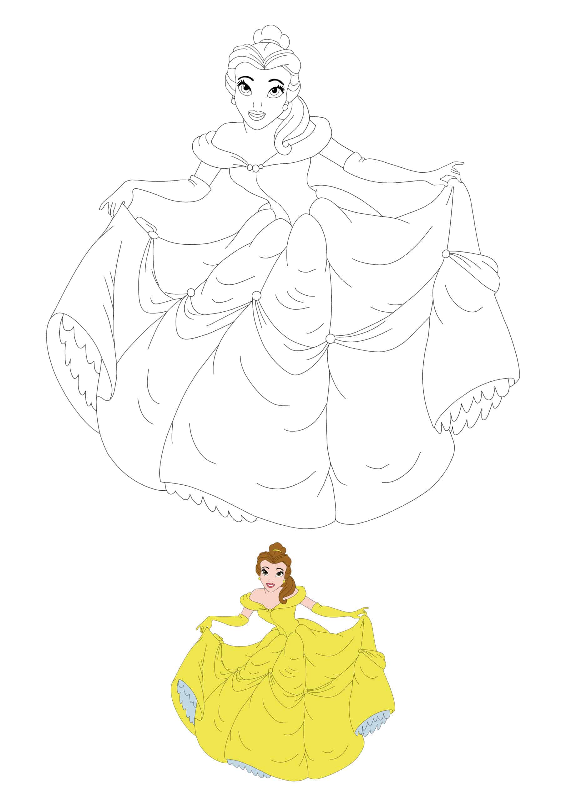 Disney Princess Belle Coloring Page
