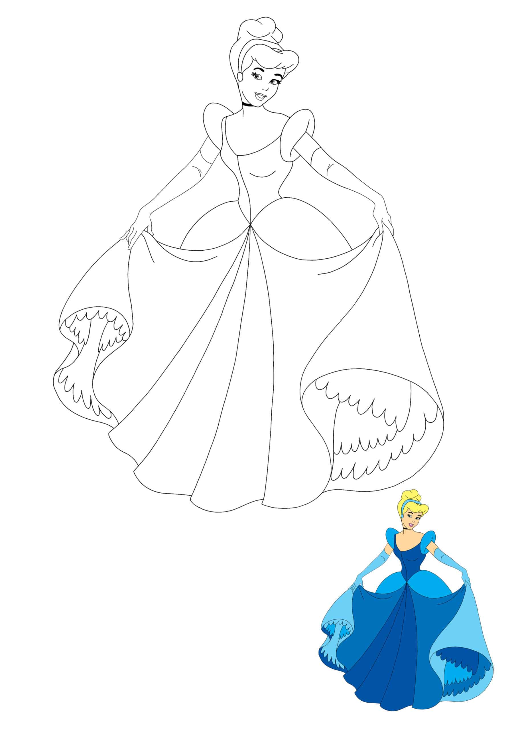 Disney Princess Cinderella Coloring Page