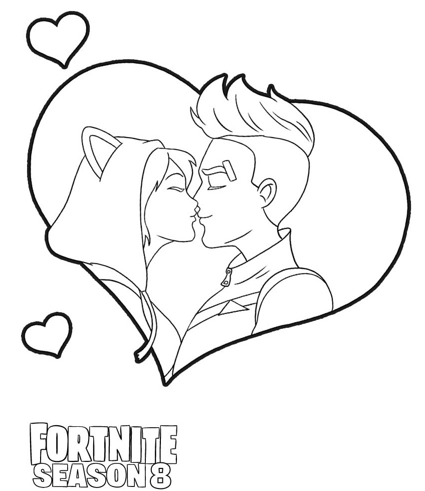 Drift Kiss From Fortnite Love Coloring Page