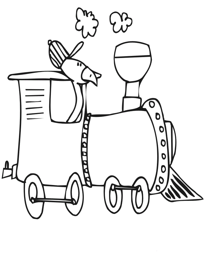 Duck In A Train Abc8 Coloring Page