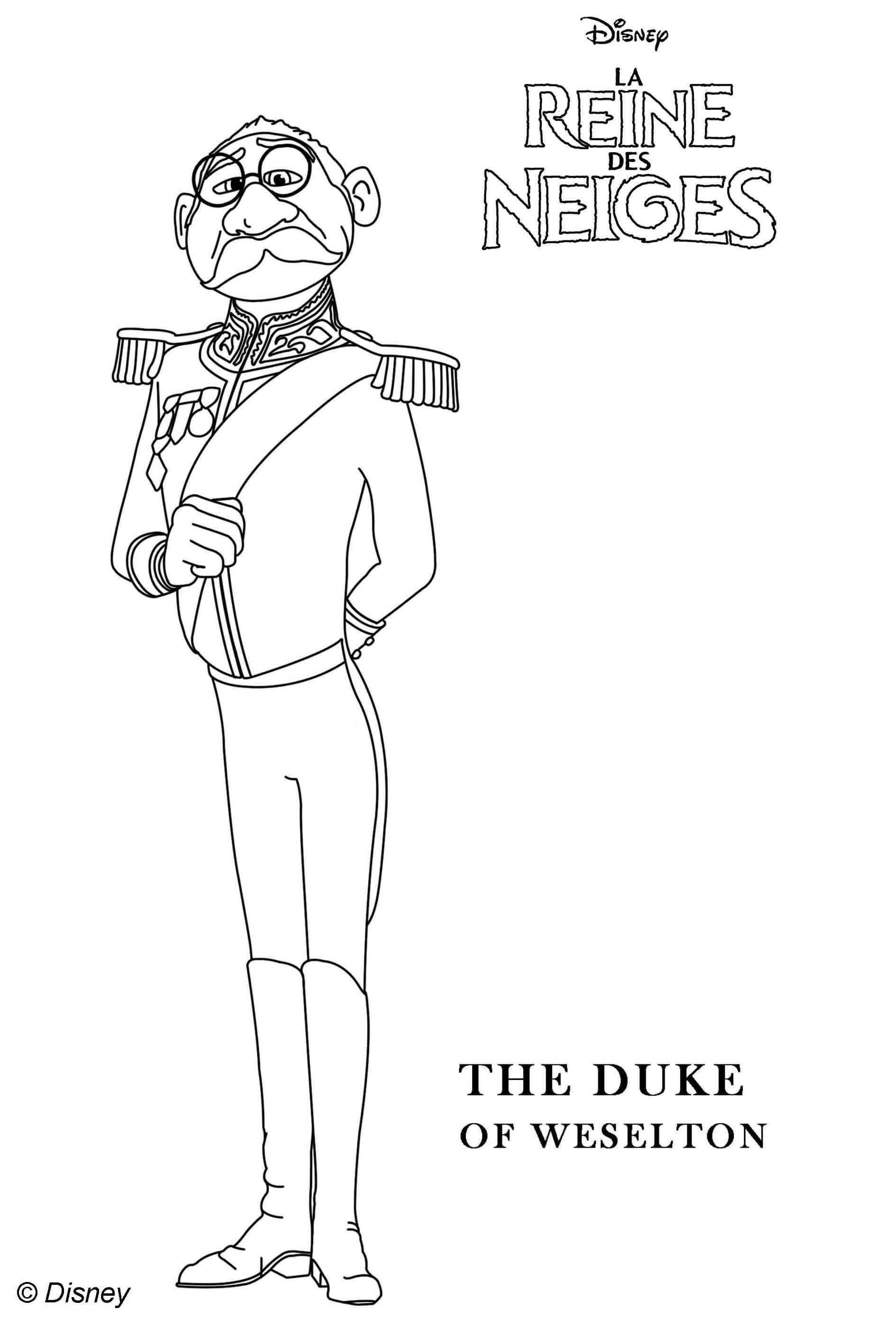 Duke Of Weselton From Frozen 2 Coloring Page