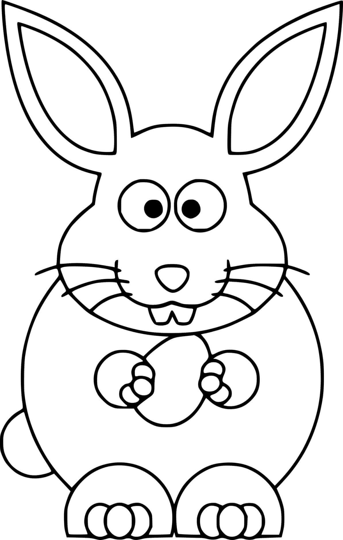 Easter Bunny Holds A Small Egg Coloring Page