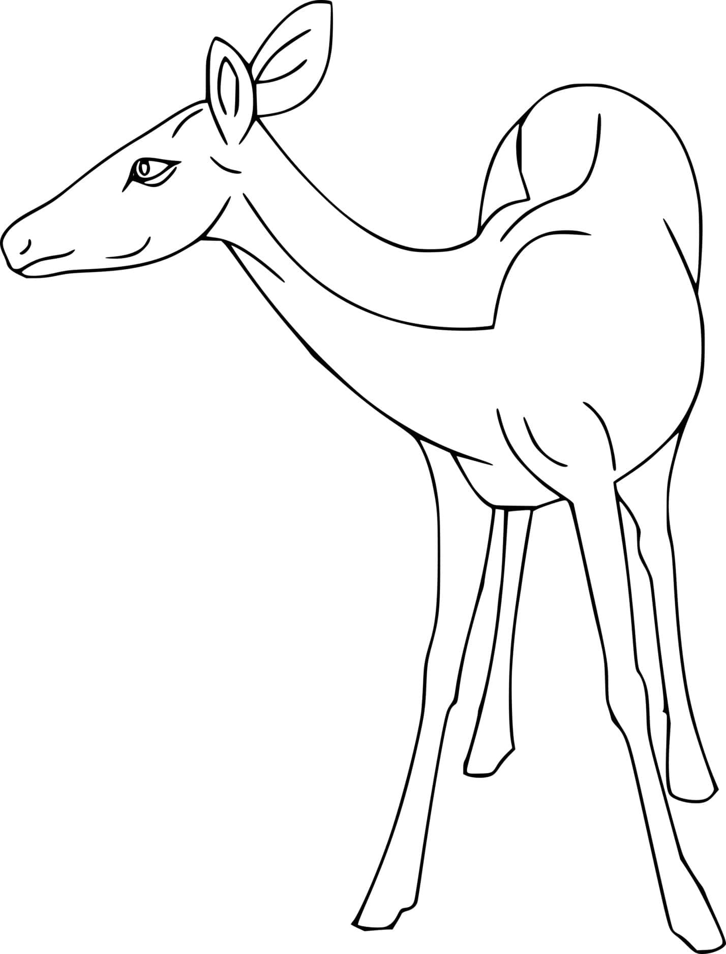 Easy Deer Coloring Page