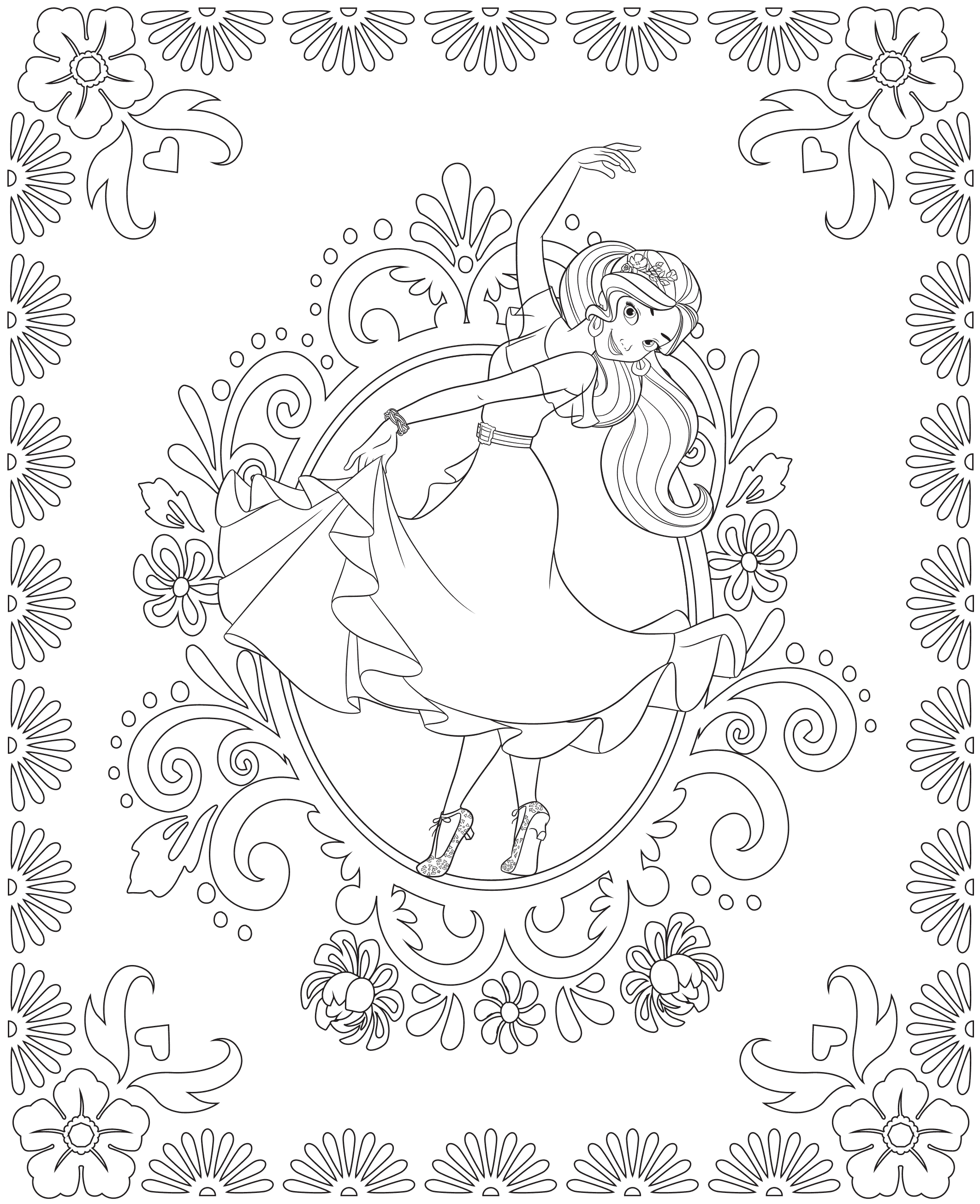 Elena Of Avalor Colouring Page Dance