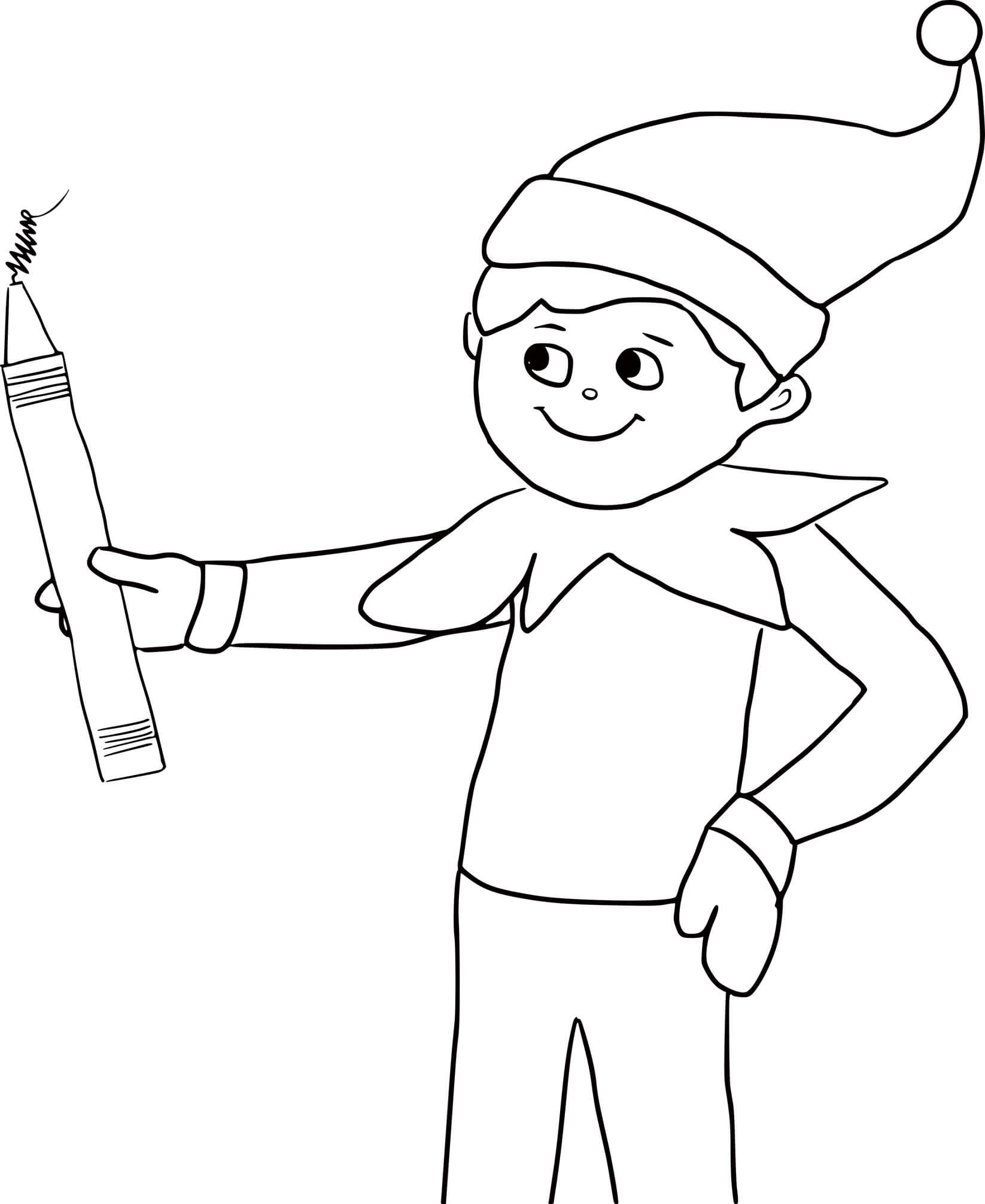 Elf On The Shelf Holds A Pencil