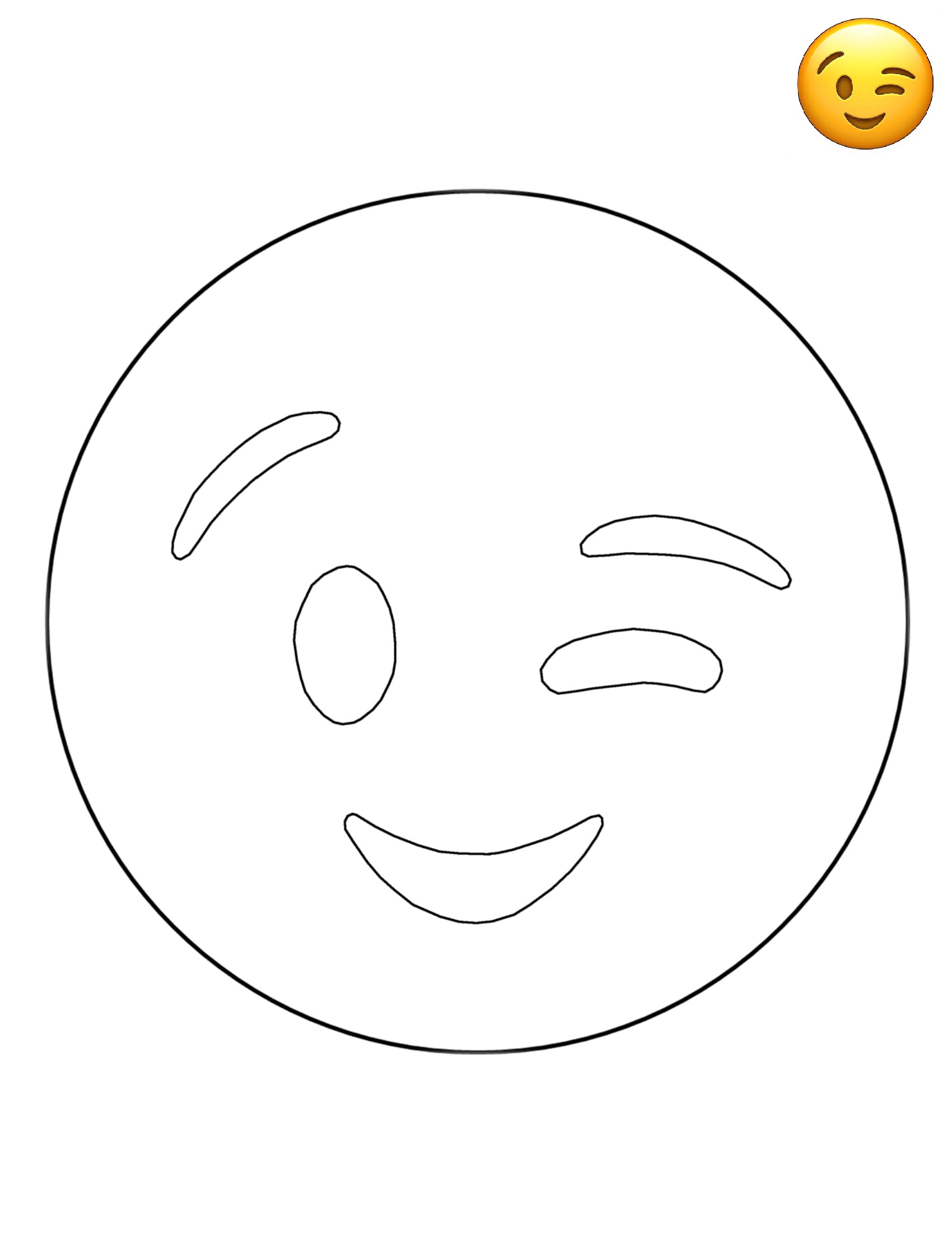 Emoji Wink Free Sheets Coloring Page