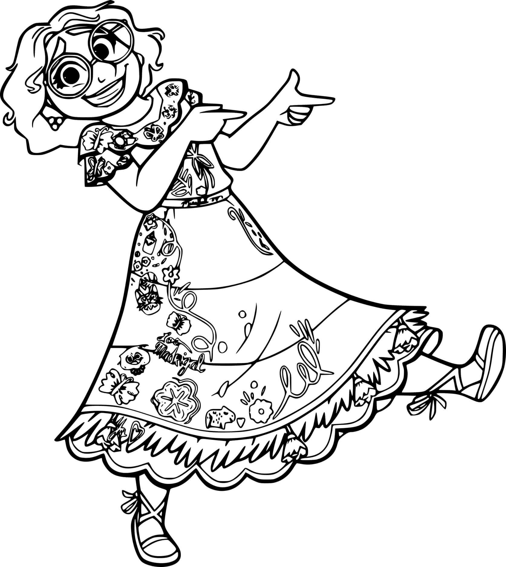 Encanto Happy Mirabel Madrigal Coloring Pages   Coloring Cool