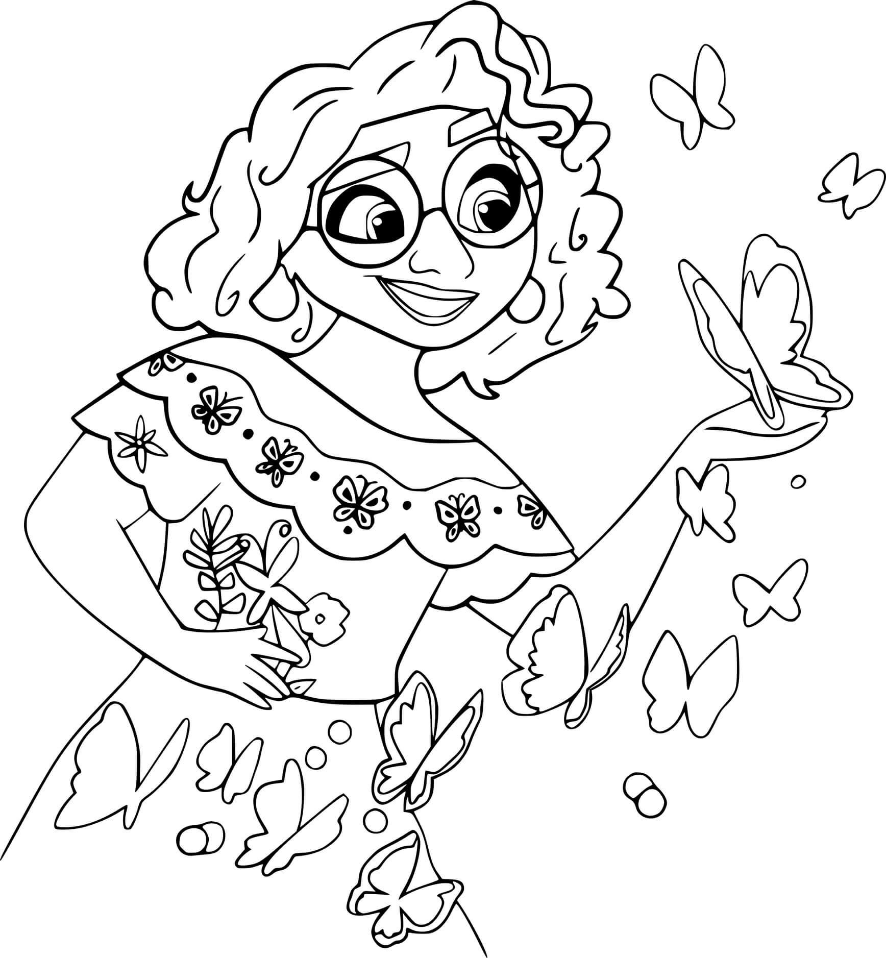 Encanto Mirabel And Butterflies Coloring Pages   Coloring Cool