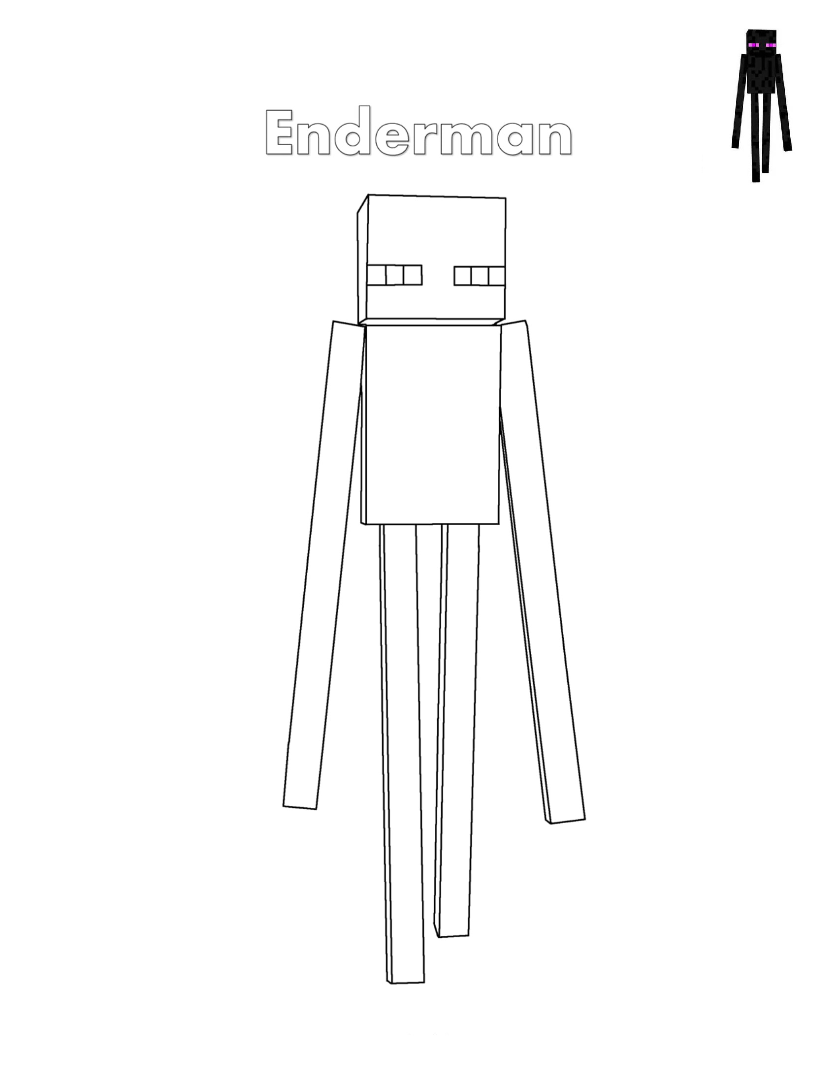 Enderman Minecraft Coloring Page