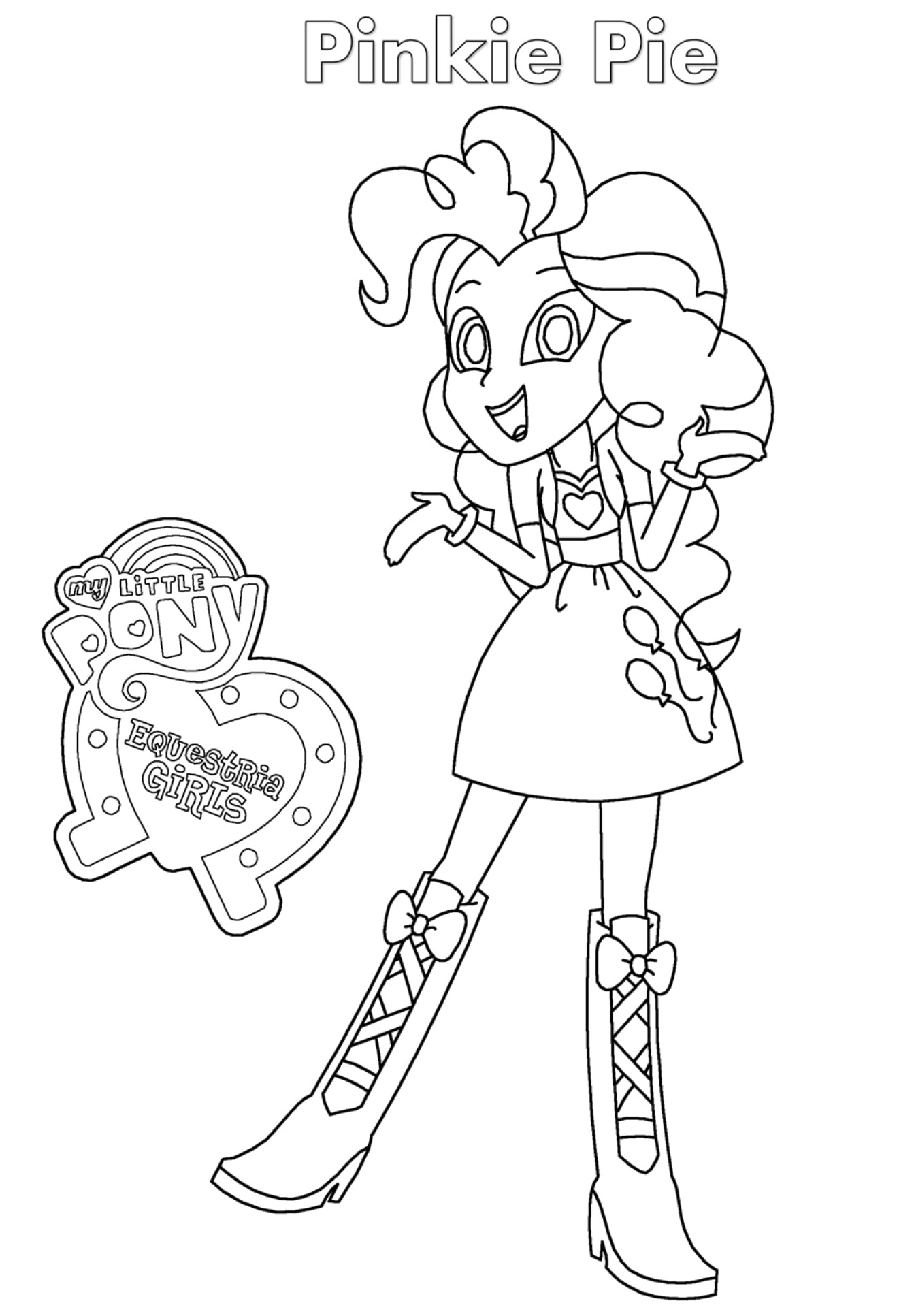 Equestria Girls Pinkie Pie Coloring Page