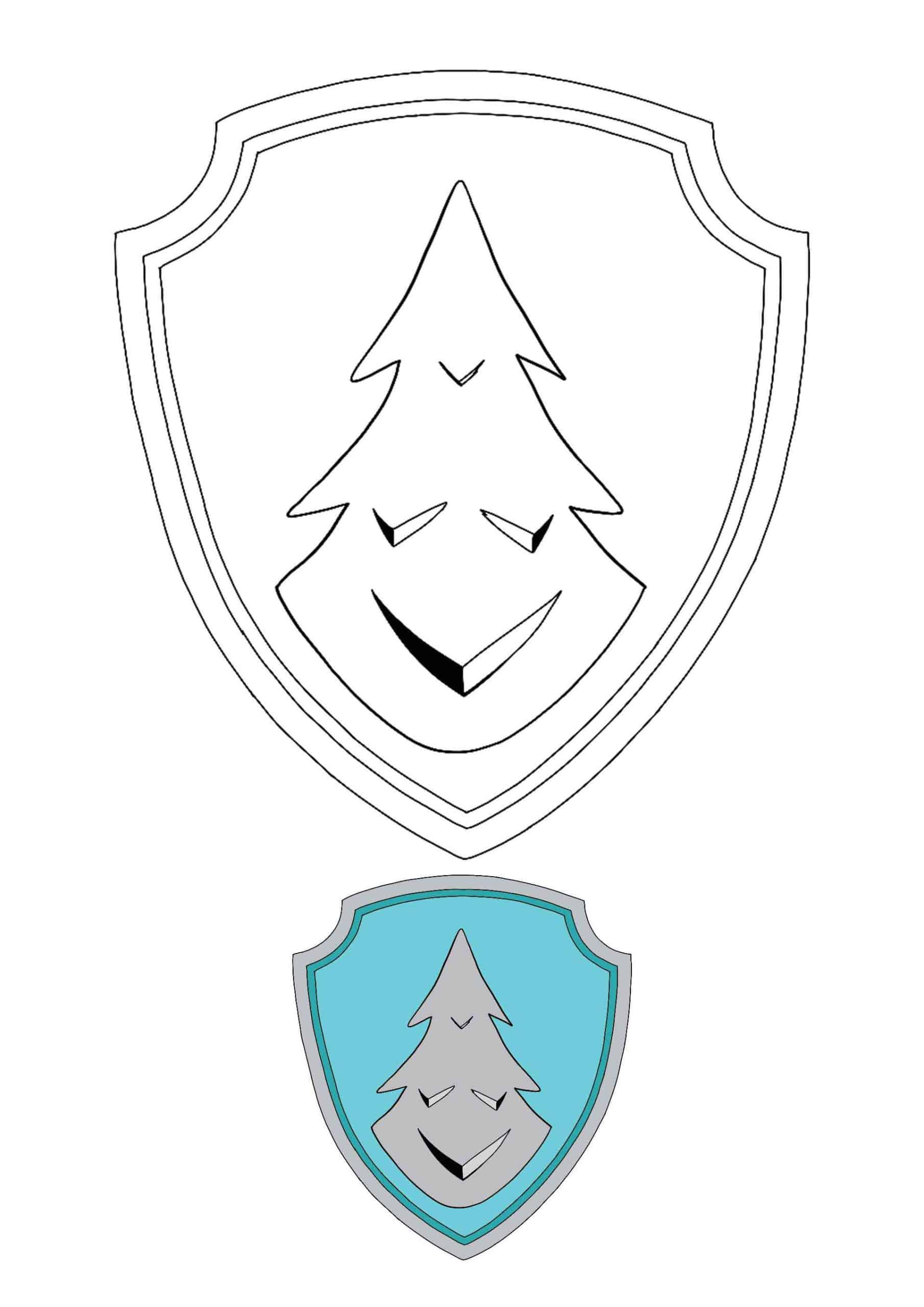 Everest Pup Tag Badge Coloring Page