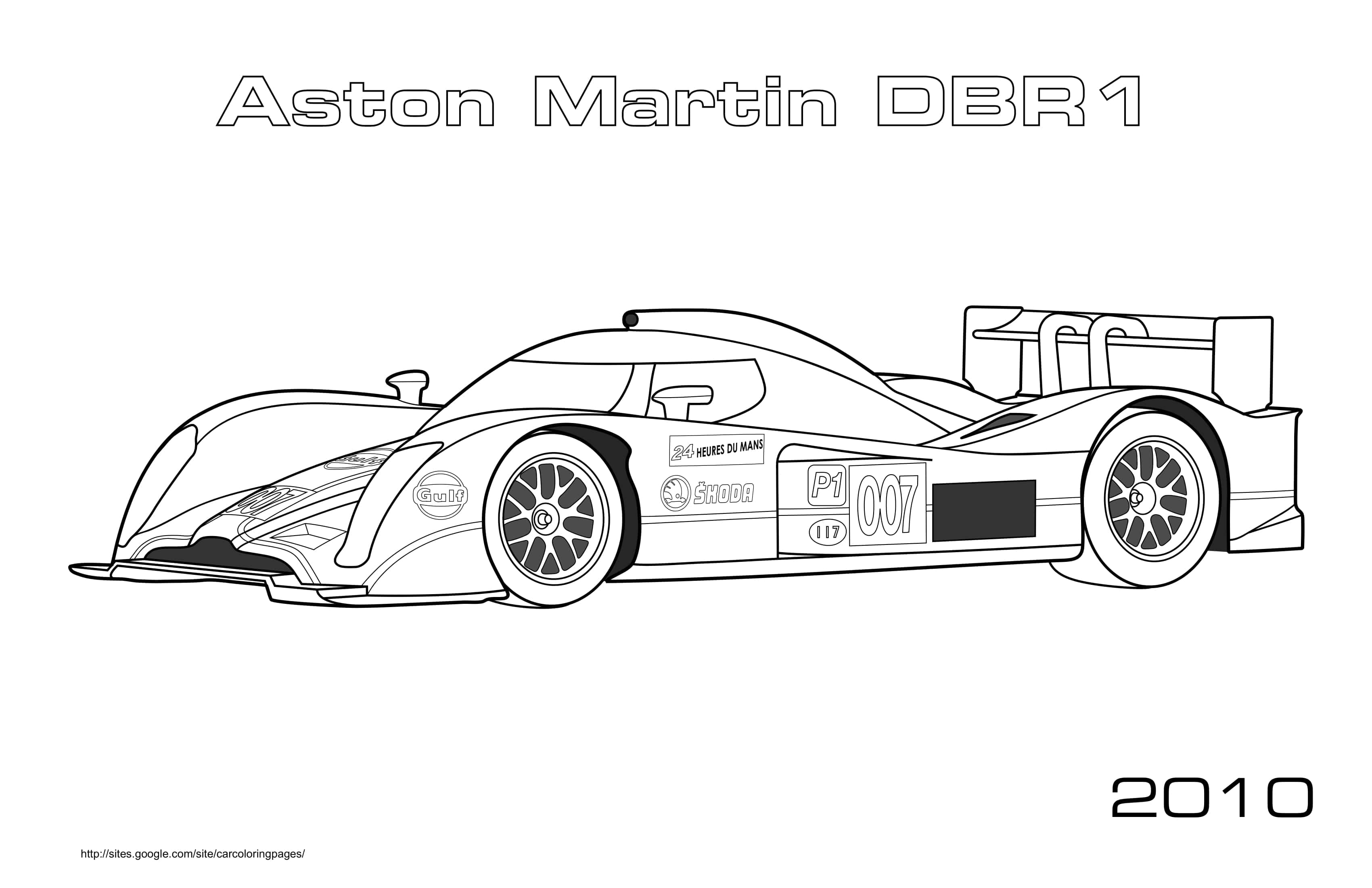 F1 Aston Martin Dbr1 2010 Coloring Page