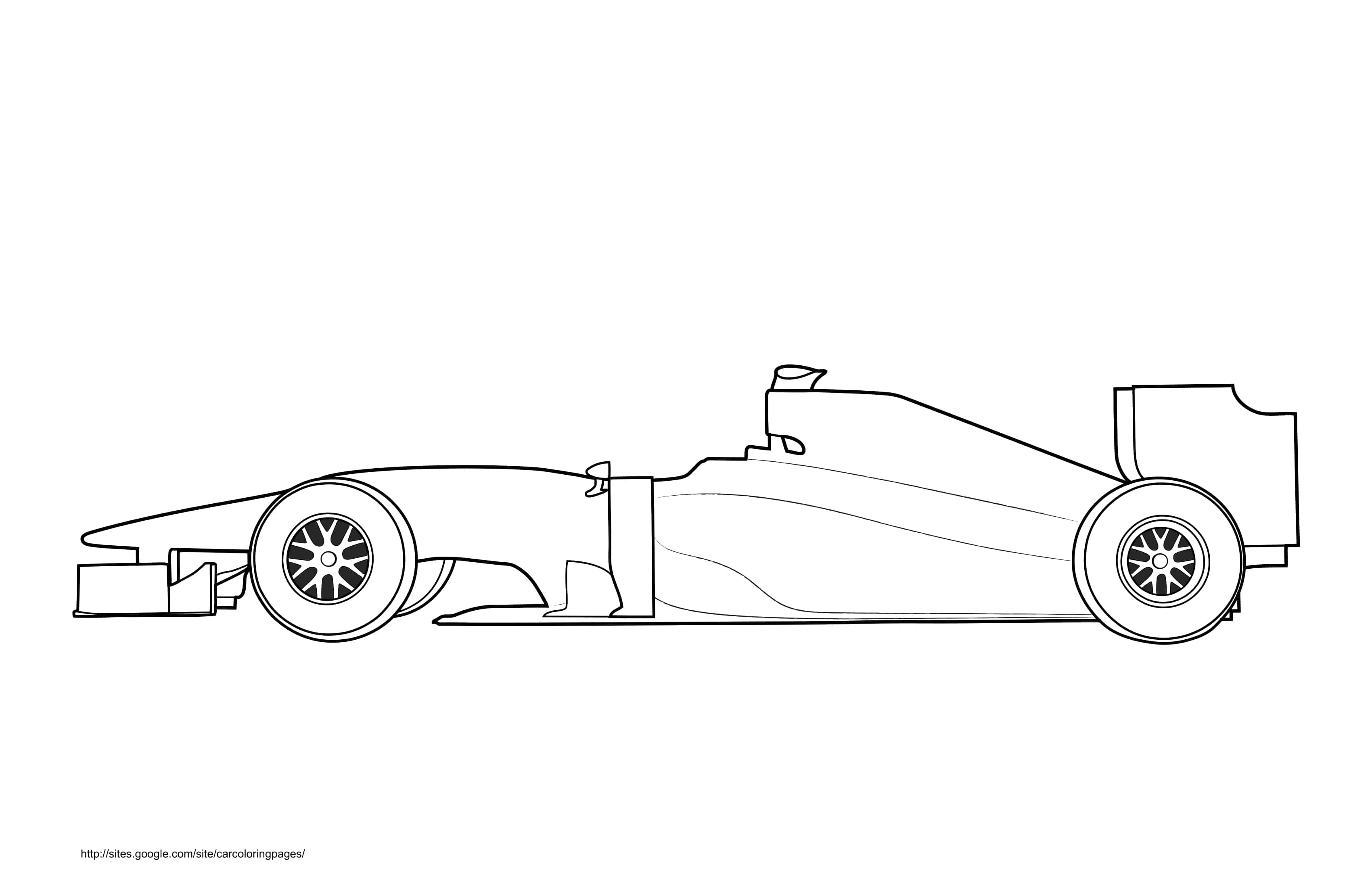 F1 Car White Label Coloring Page