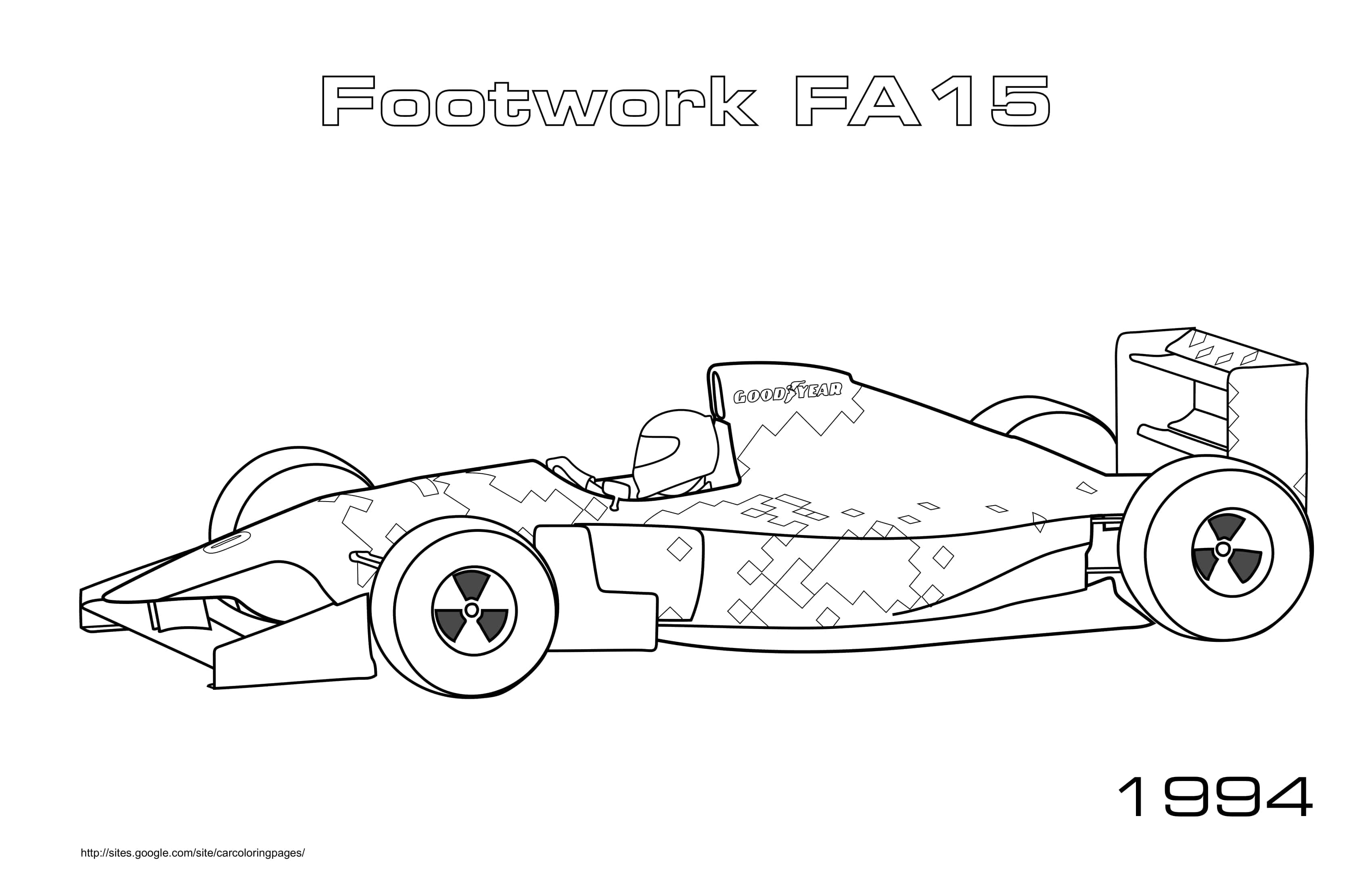 F1 Footwork Fa15 1994 Coloring Page