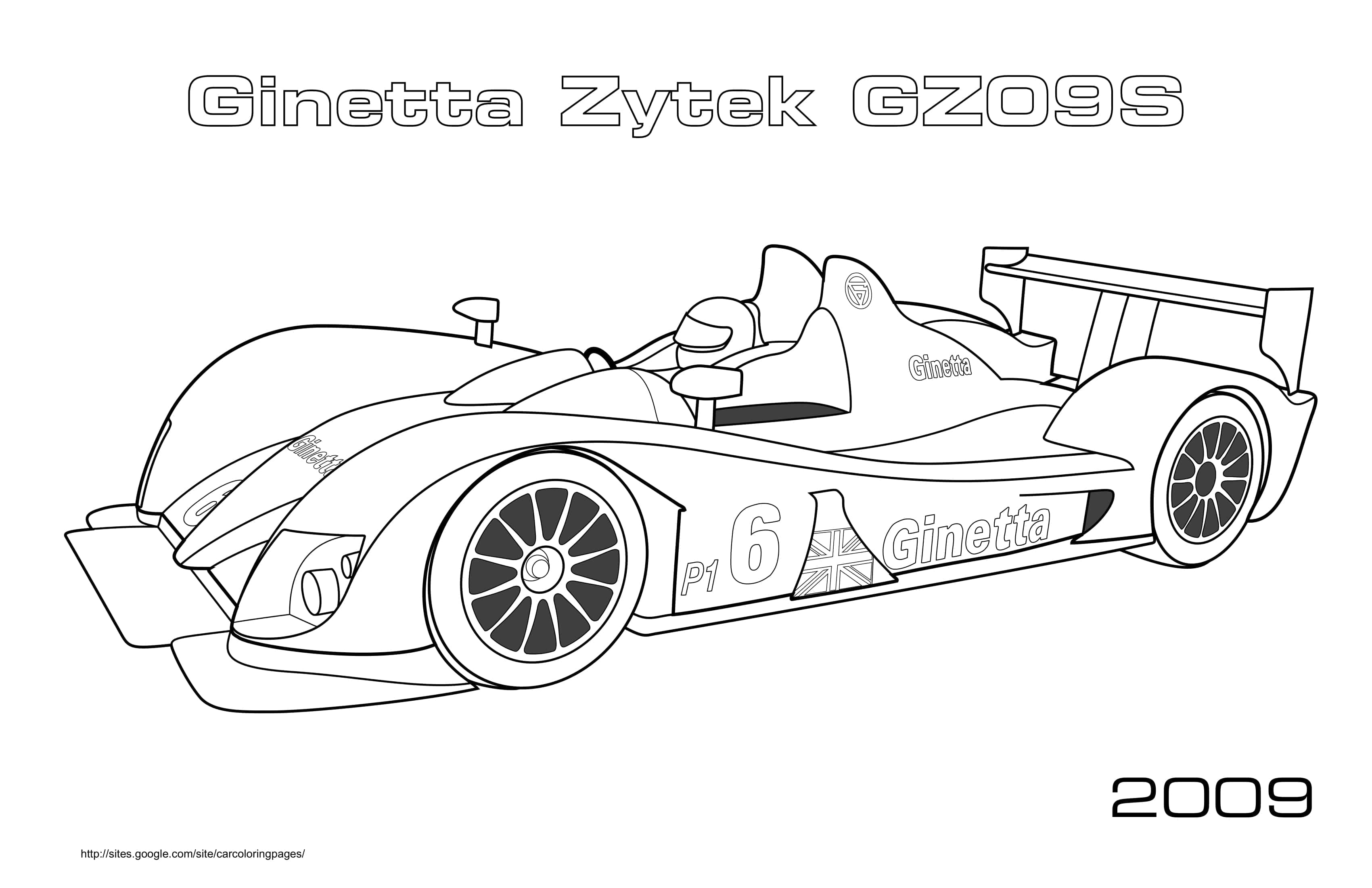 F1 Ginetta Zytek Gz09s 2009 Coloring Page