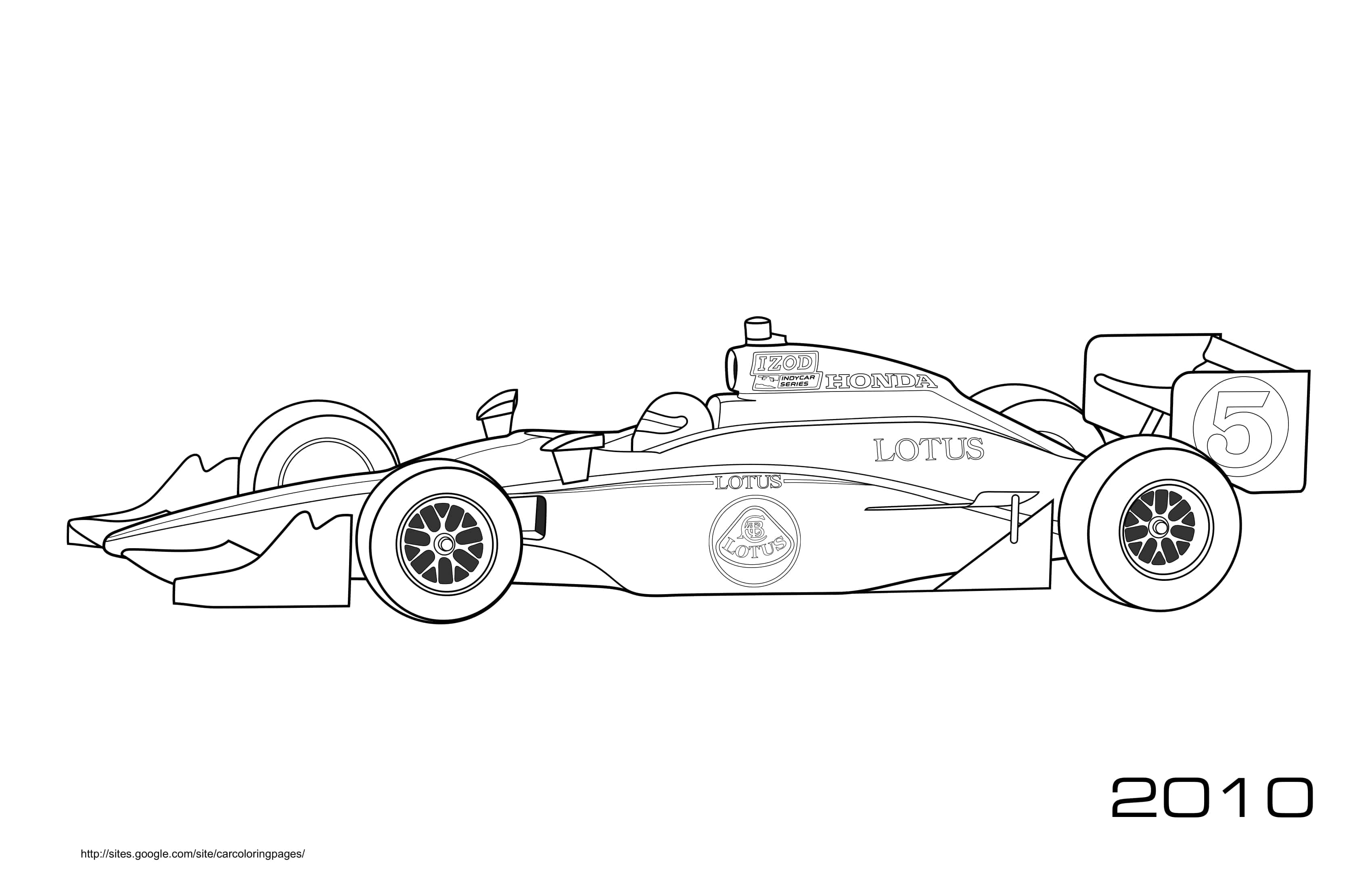 F1 Honda Lotus 2010 Coloring Page