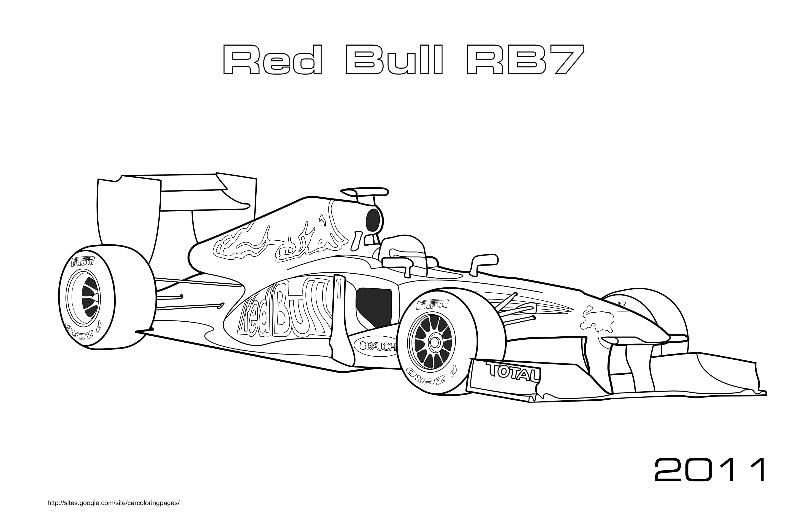 F1 Red Bull Rb6 2011 Coloring Page