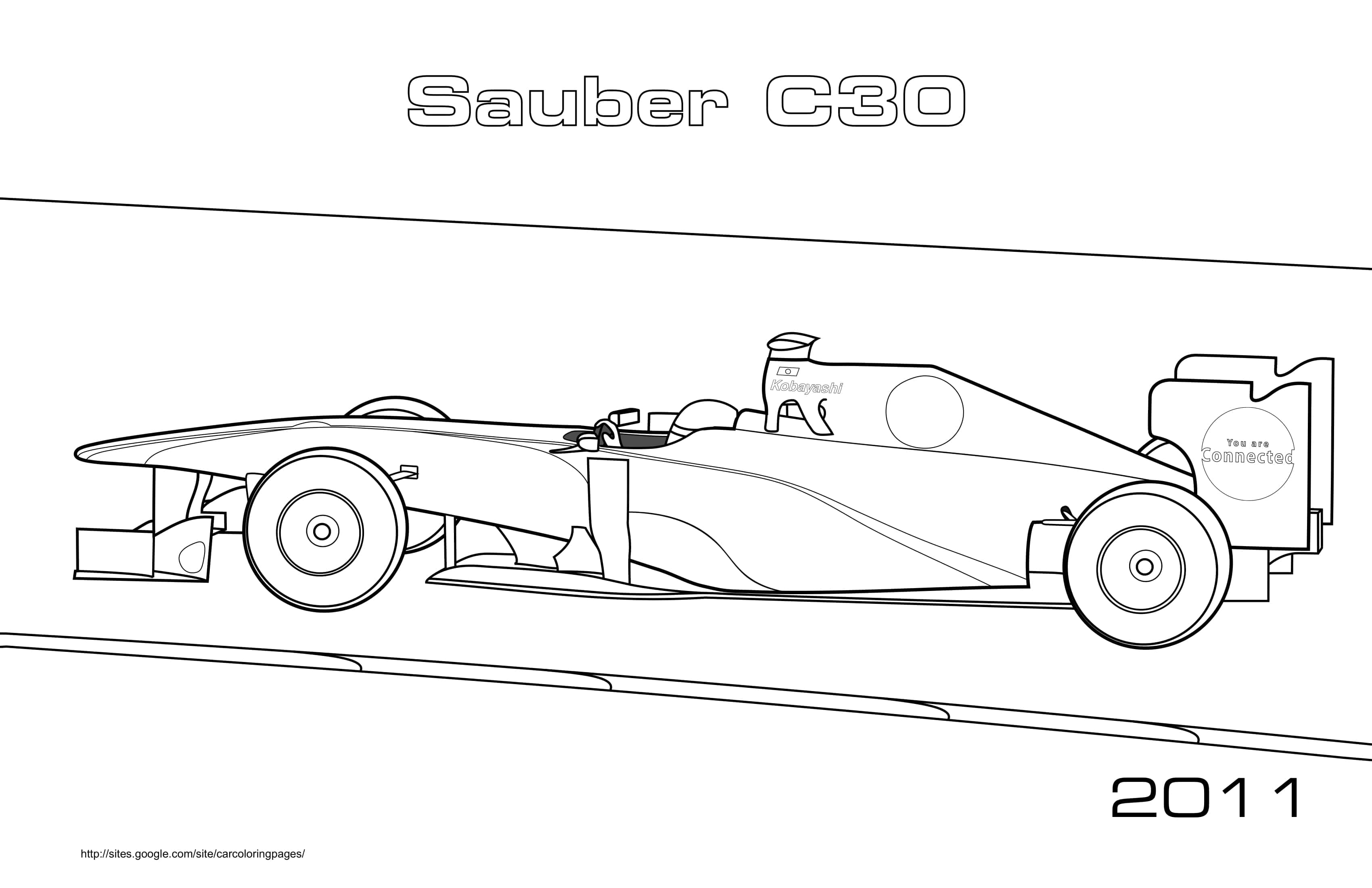 F1 Sauber C30 2011 Coloring Page