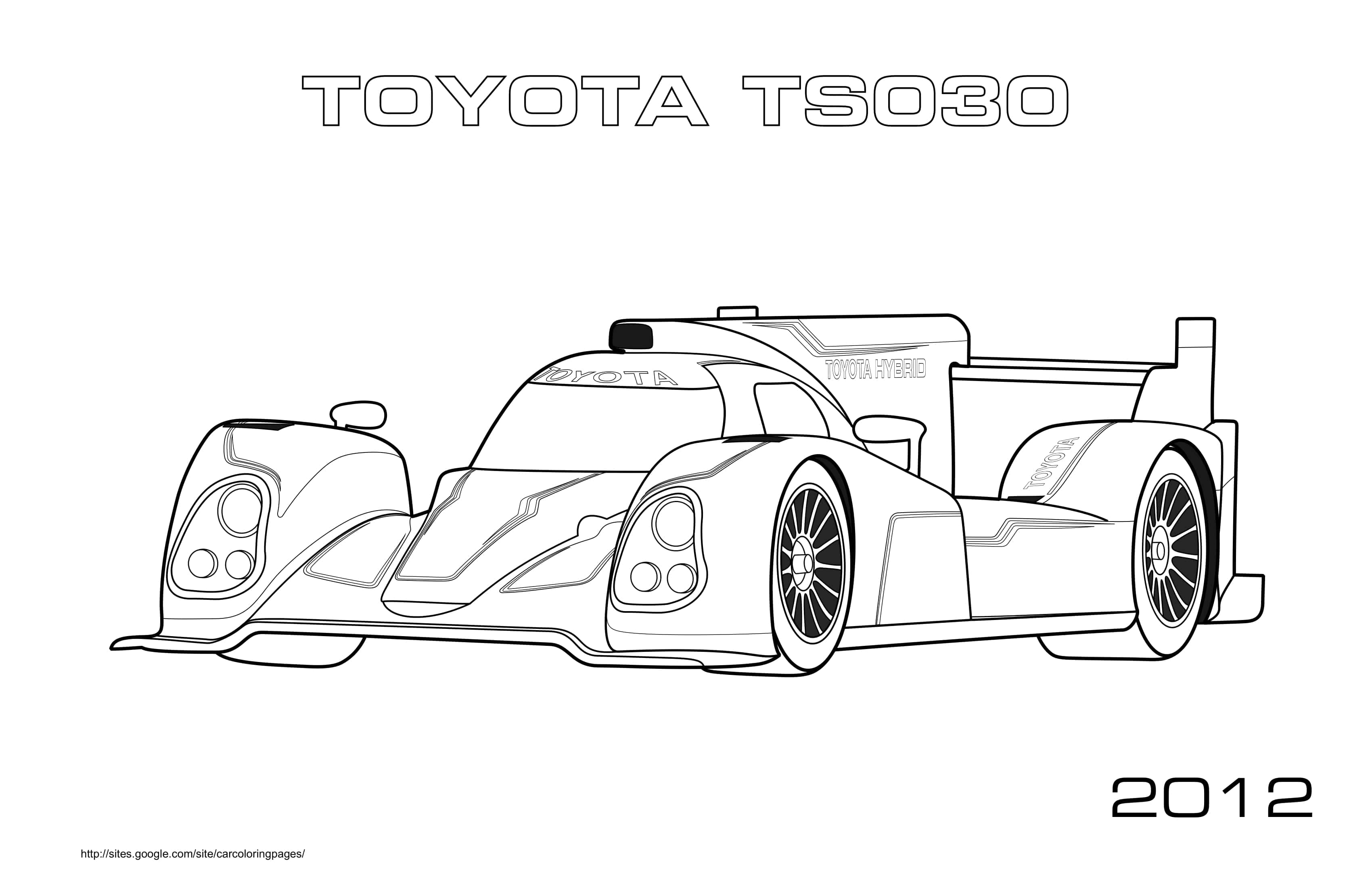 F1 Toyota Ts030 2012 Coloring Page