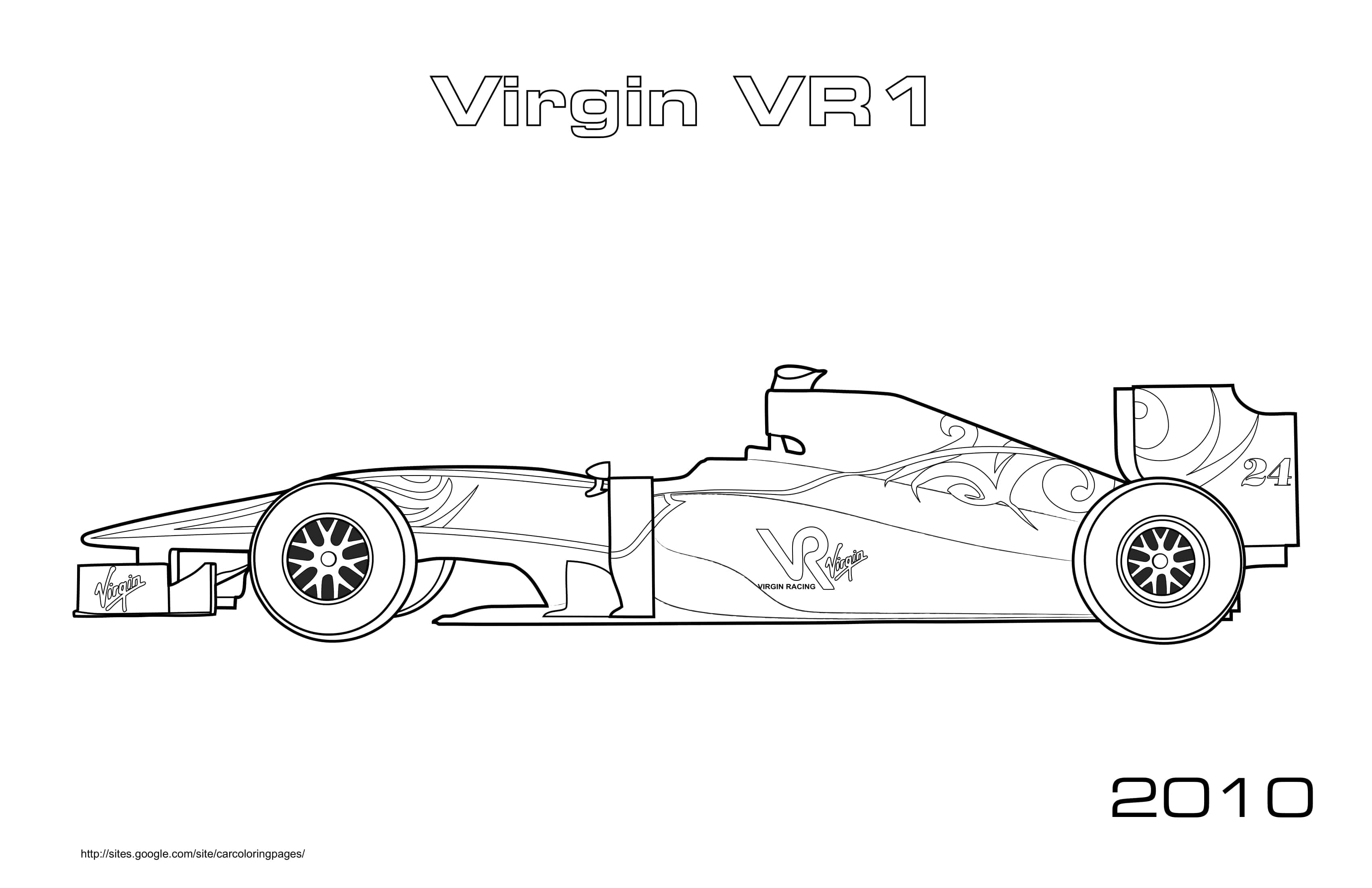 F1 Virgin Vr1 2010 Coloring Page