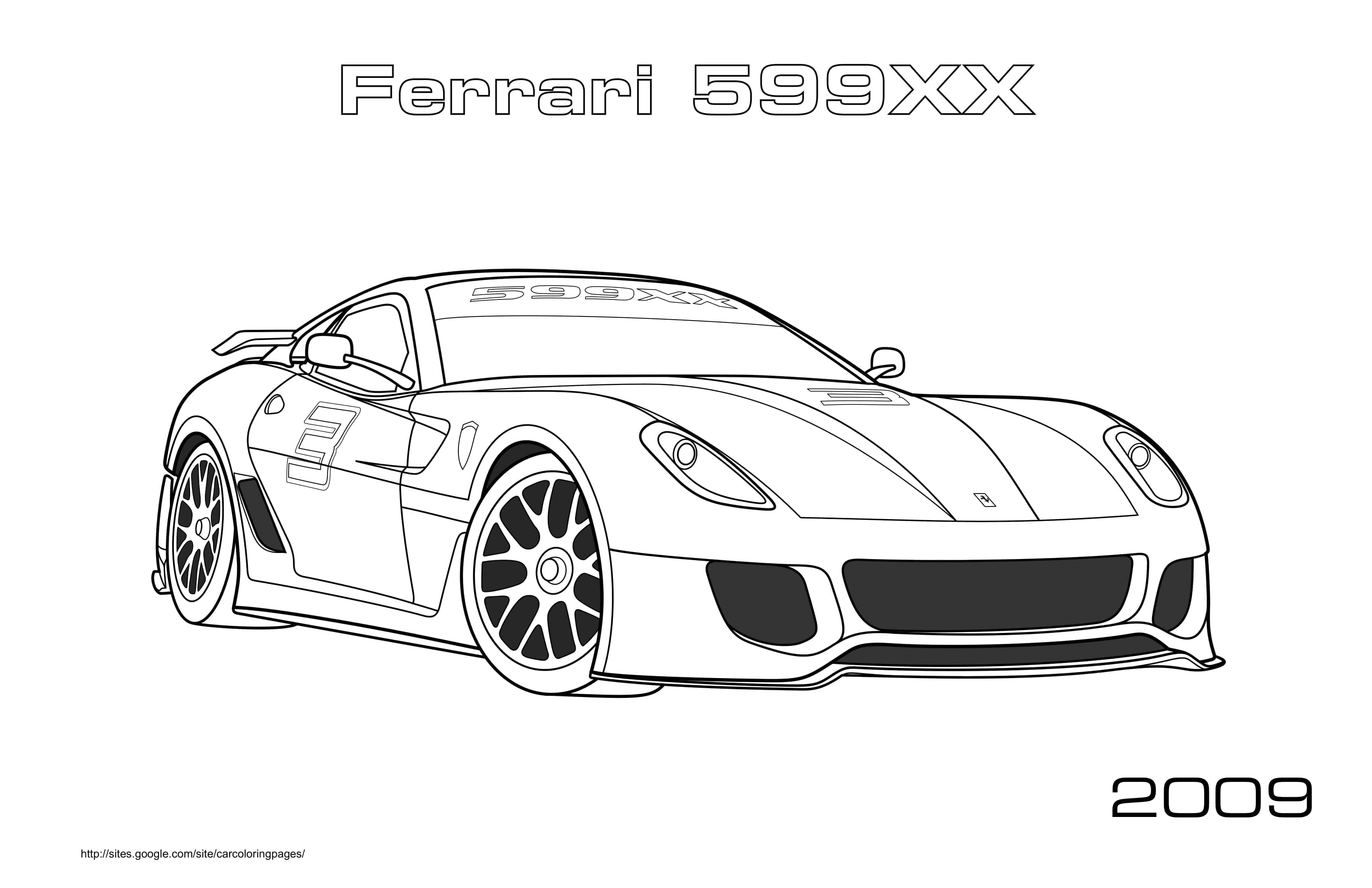 Ferrari 599xx 2009 Coloring Page