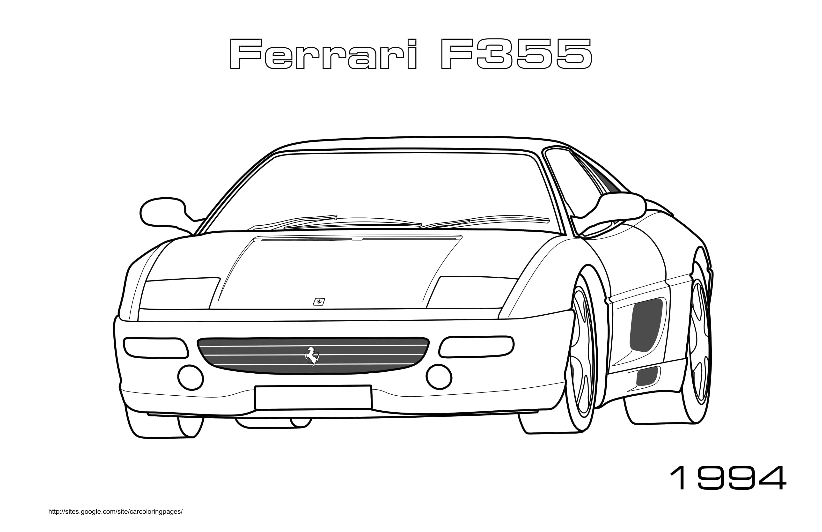 Ferrari F355 1994 Coloring Page