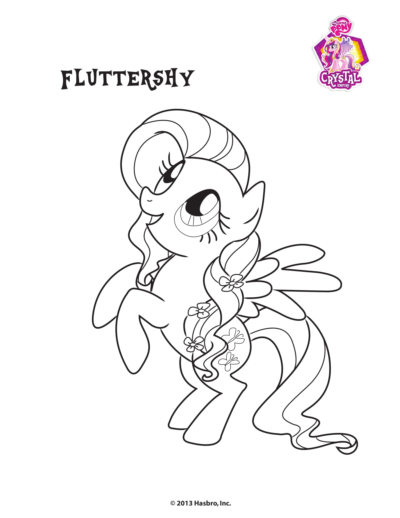 Fluttershy Crystal Empire My Little Pony Coloring Page