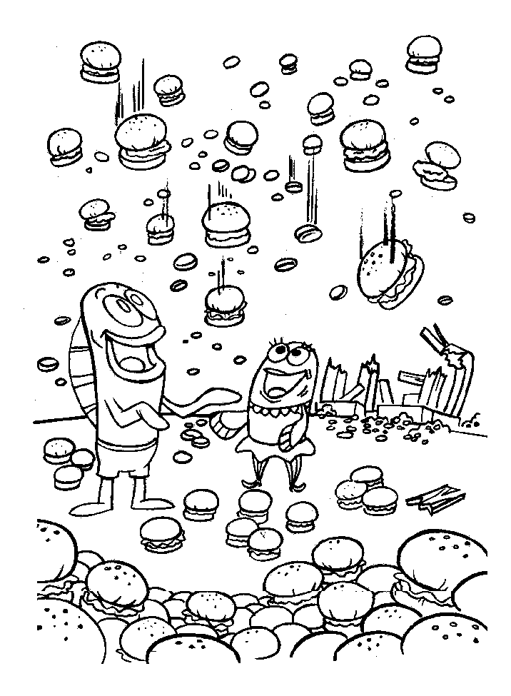 Food Falling From The Sky Coloring Page