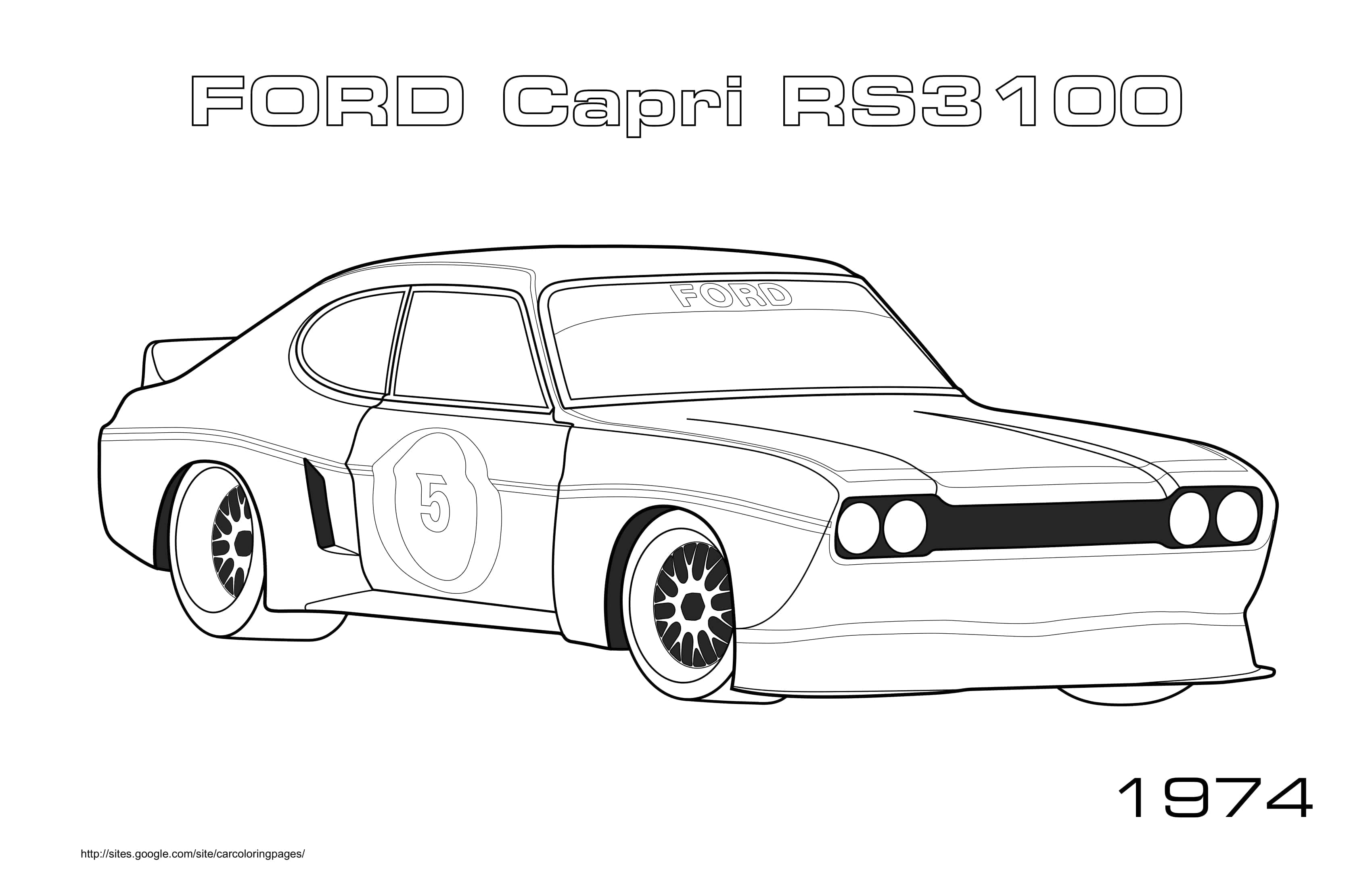 Ford Capri Rs3100 1974 Coloring Page