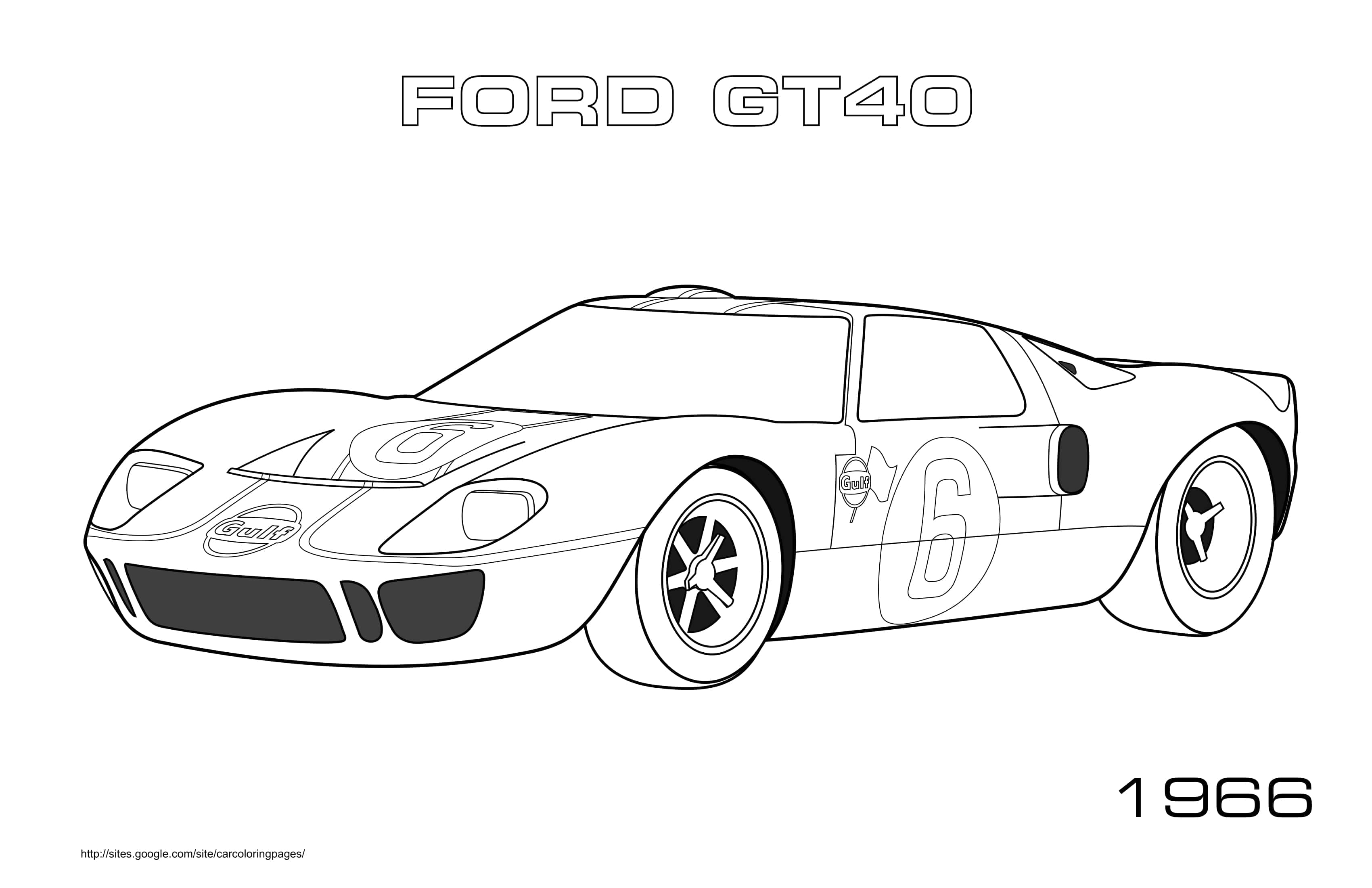 Ford Gt40 1966 Coloring Page