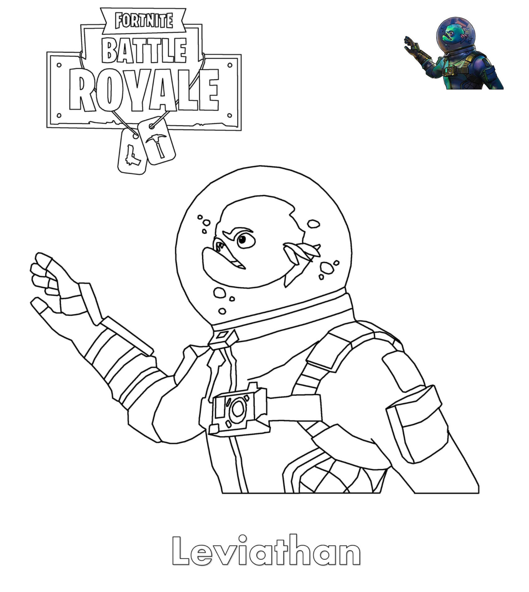 Fortnite Leviathan Skin Coloring Page