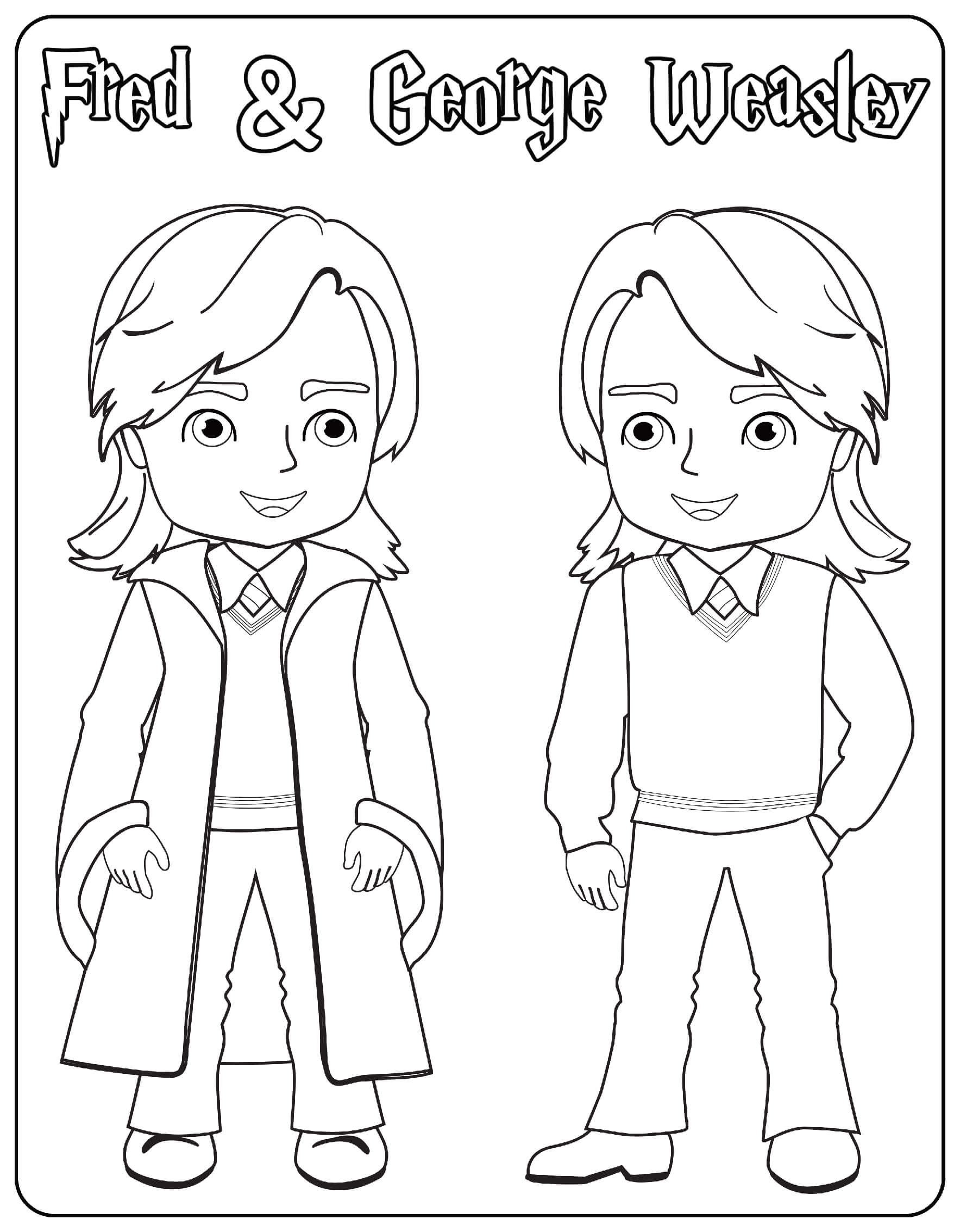 Fred And George Weasley Coloring Page